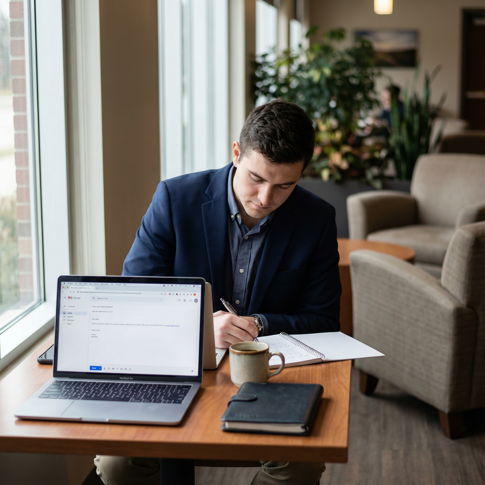 Medical student reflecting and writing post-interview notes - Residency Interviews for Mastering Residency Interview Prep: Es