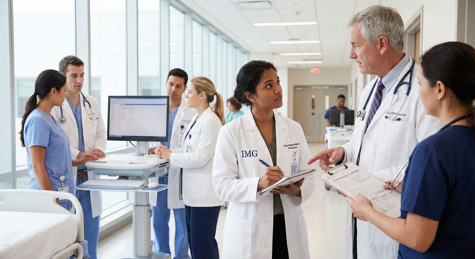 Medical student observing clinical rounds in US hospital Medical student observing clinical rounds in US hospital - International Medical Graduates for Unlocking Success: The Importa