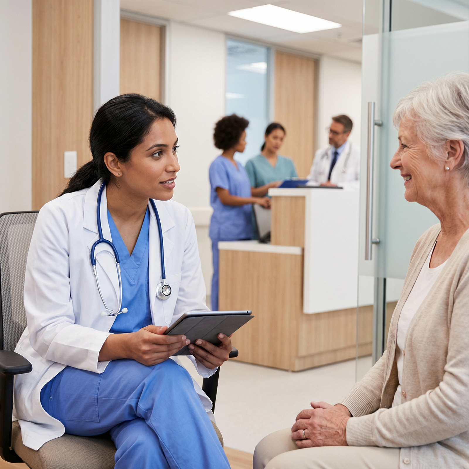 IMG physician engaging in empathetic clinical communication - International Medical Graduates for Building Patient Trust: The