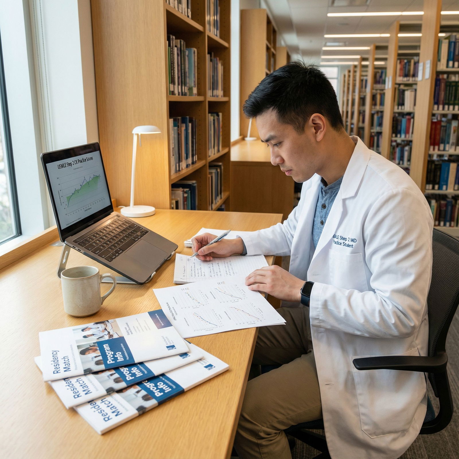 Medical student reviewing Step 2 CK performance data and planning strategy Medical student reviewing Step 2 CK performance data and planning strategy - USMLE for Unlocking Residency Success: The Cruci