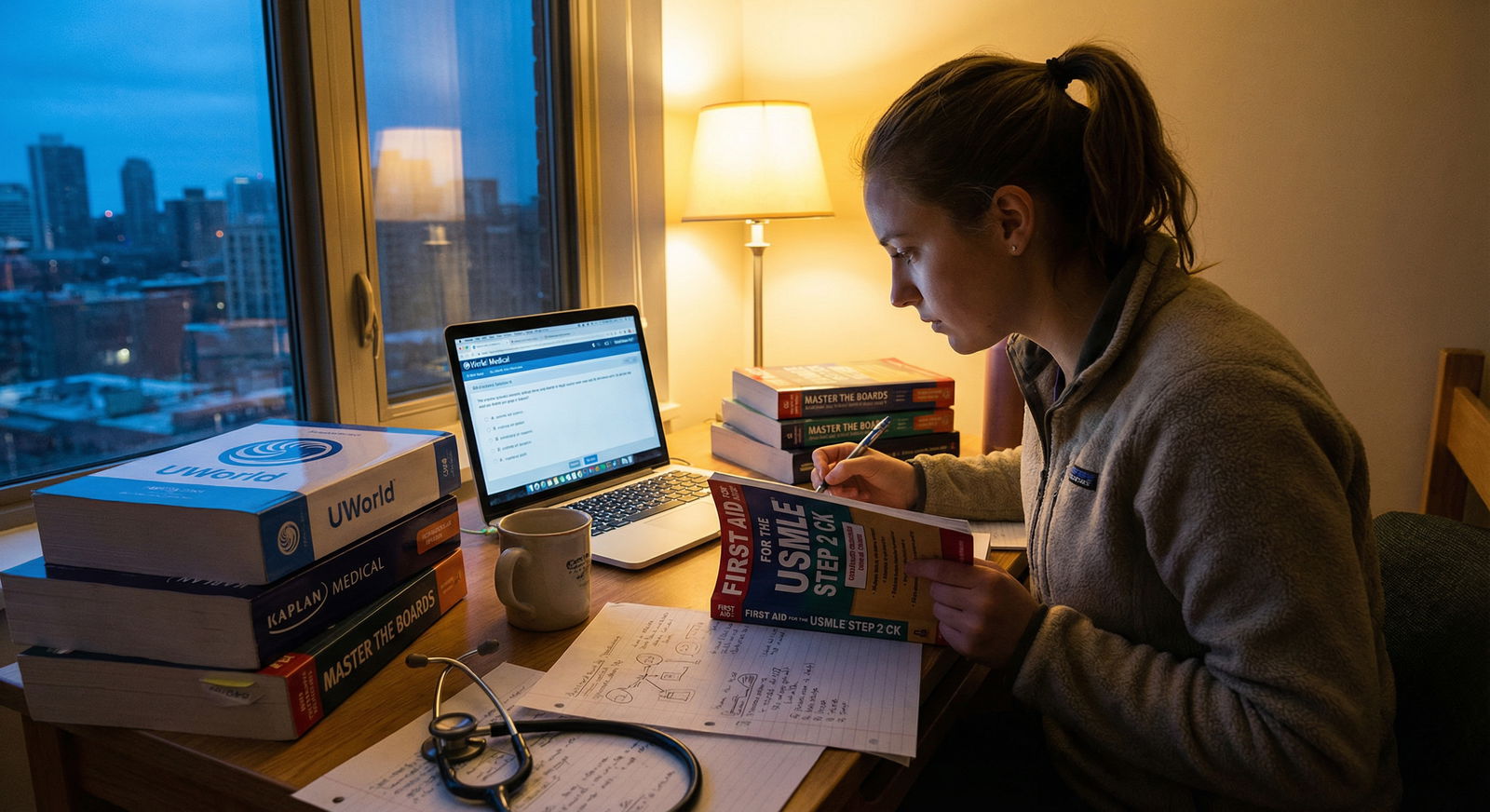 Student reviewing USMLE Step 2 CK study resources before exam day - USMLE Step 2 CK for Mastering USMLE Step 2 CK: Essential