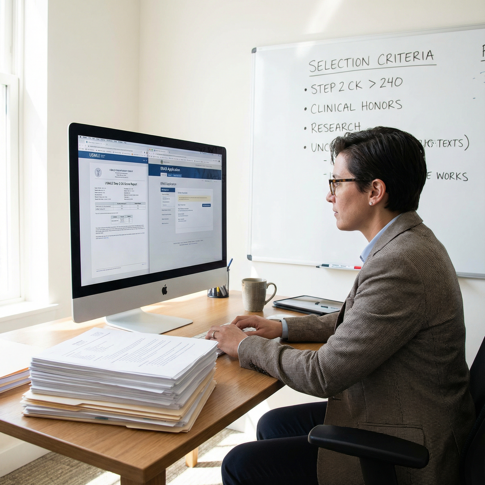 Residency program director reviewing USMLE Step 2 CK scores Residency program director reviewing USMLE Step 2 CK scores - USMLE for Mastering USMLE Step 2 CK: Your Key to a Successful R