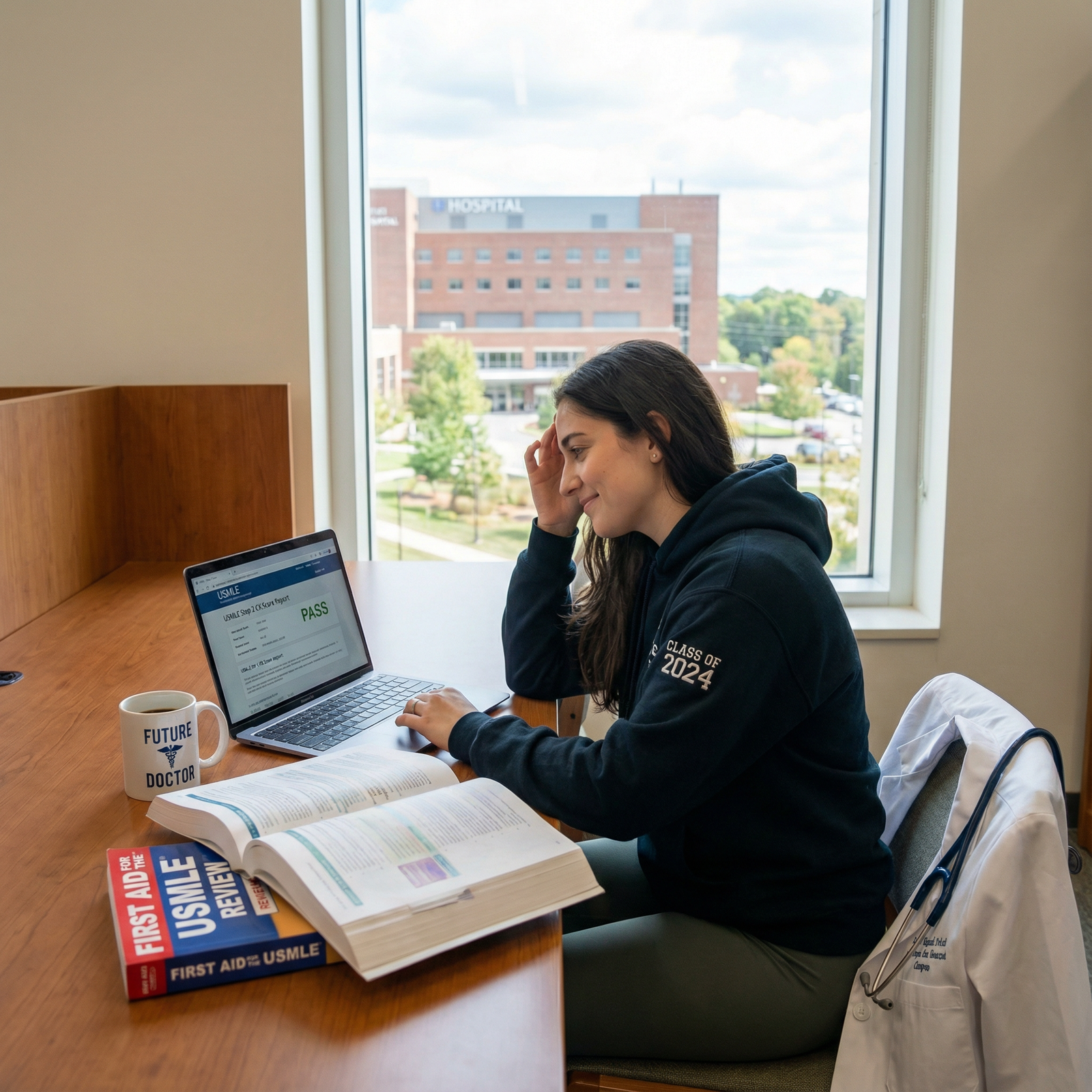 Medical student reviewing Step 2 CK score report Medical student reviewing Step 2 CK score report - USMLE for Mastering USMLE Step 2 CK: Key to Your Residency Success