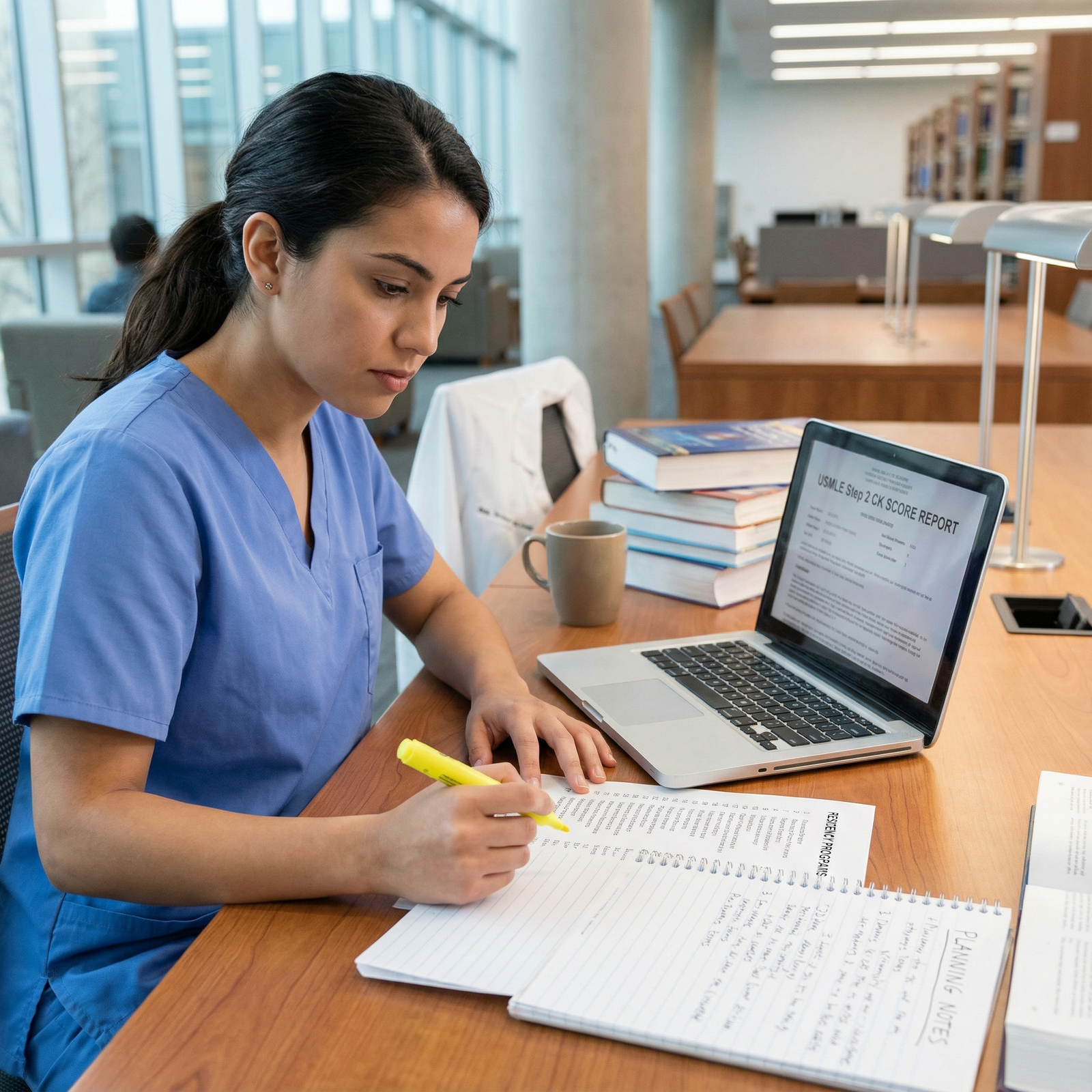 Residency applicant reviewing USMLE score report and planning strategy - Step 2 CK for Step 2 CK Scores Impact on Residency: