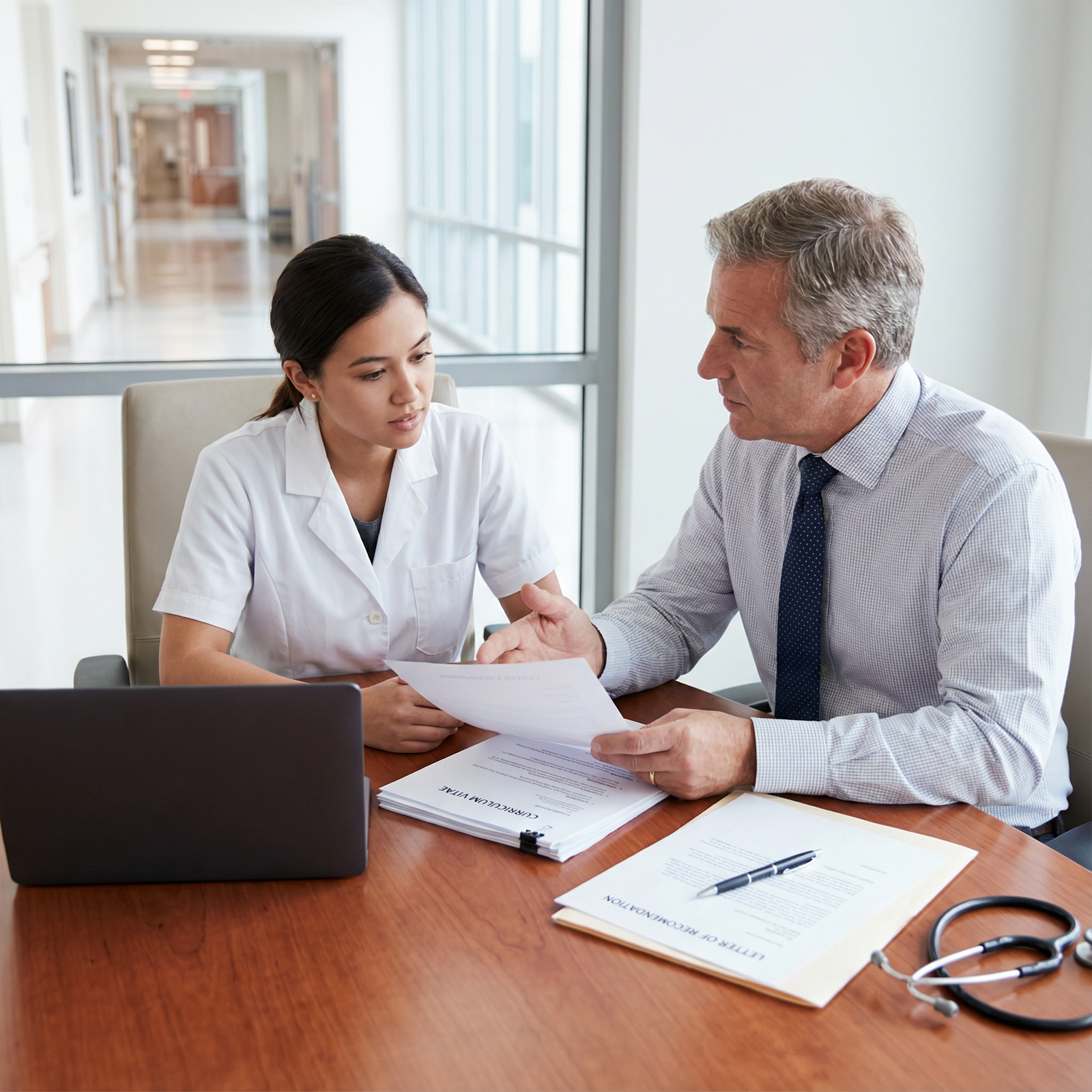 Resident applicant meeting with attending physician to request recommendation - Residency Application for Unlock Powerful Let