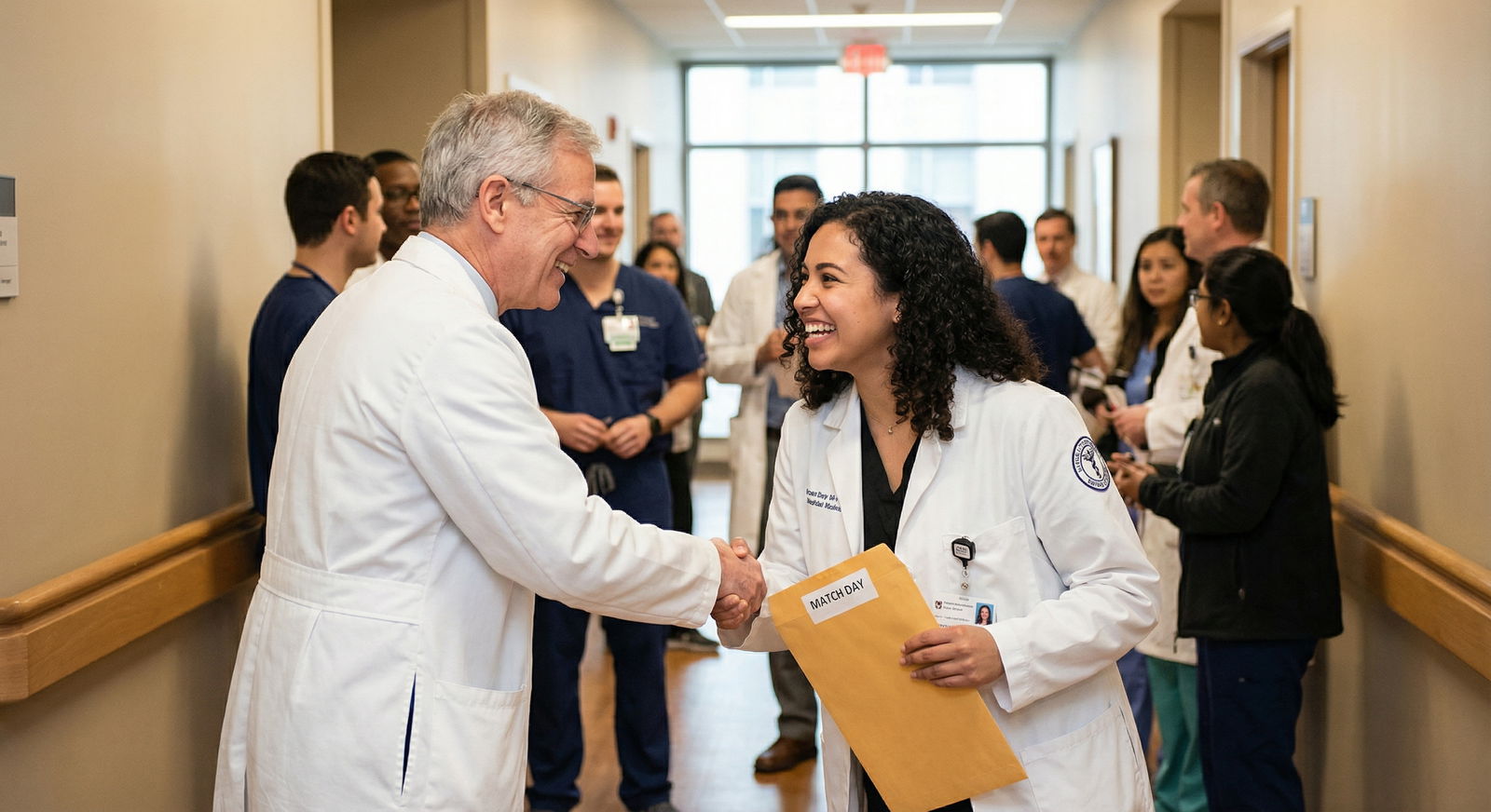 Resident match success celebration with mentor and medical student - Residency Application for Maximize Your Residency Succes