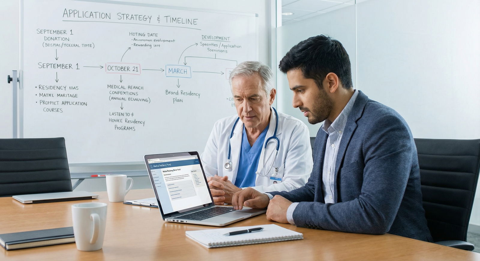 Resident mentor guiding unmatched medical graduate through career planning - Residency Match for Elevate Your Residency Appli