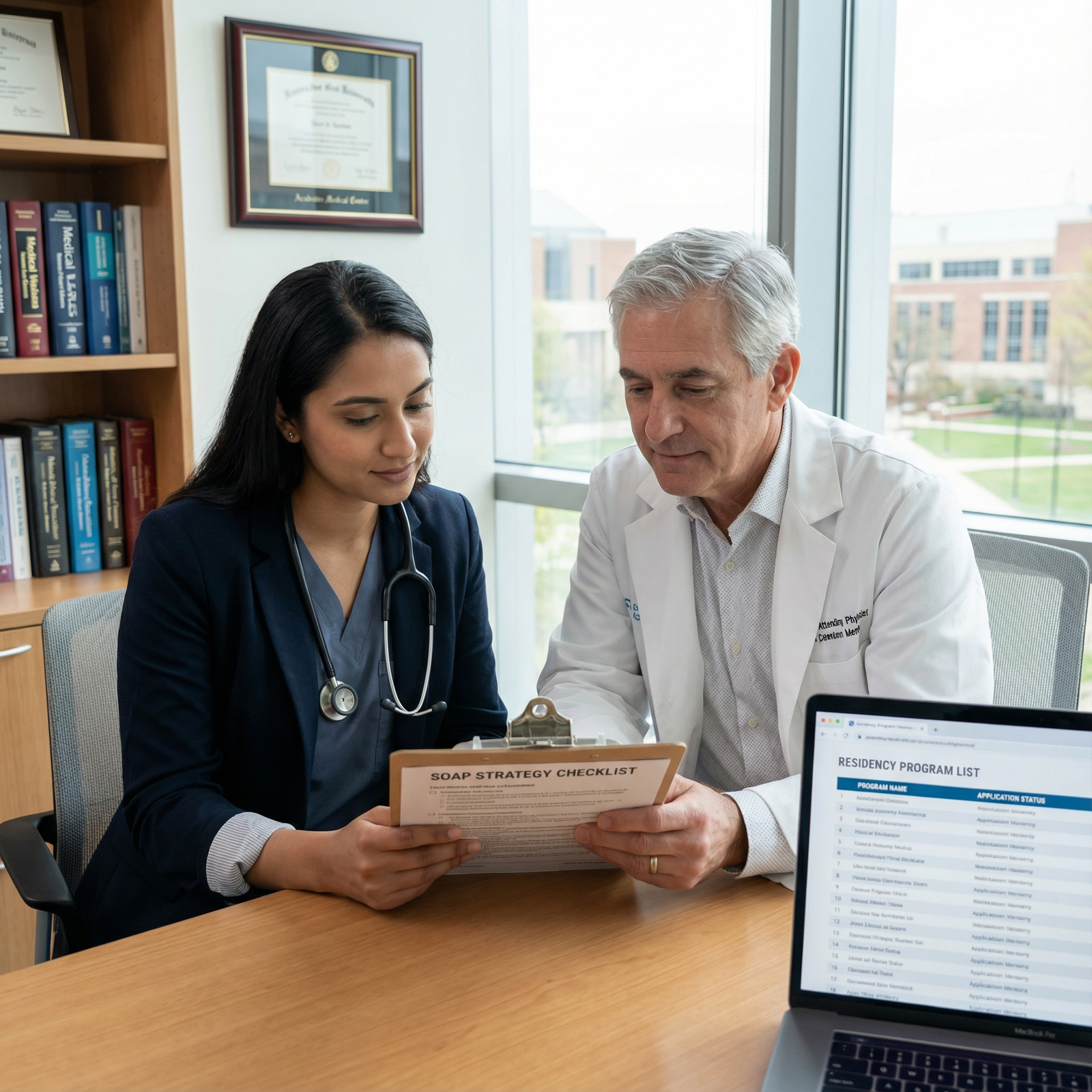 Residency applicant planning SOAP strategy with mentor - SOAP Process for Mastering the SOAP Process: Your Essential Guide to