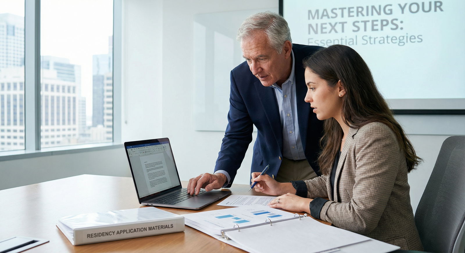 Mentor and unmatched graduate reviewing residency application - Medical Career for Mastering Your Next Steps: Essential Strat