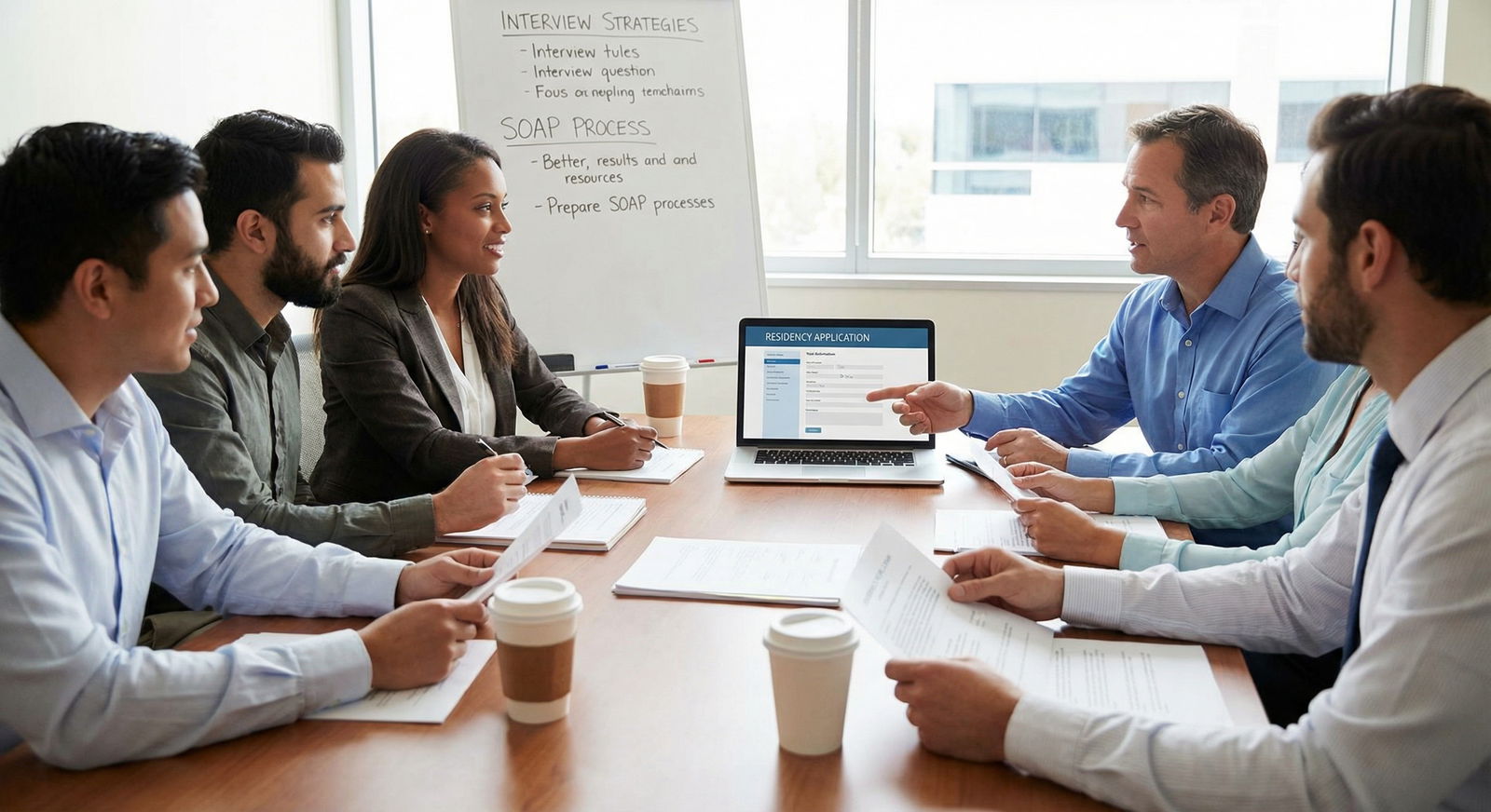 Residents and program director discussing SOAP interview strategies - SOAP Process for Mastering the SOAP Process: Smart Stra