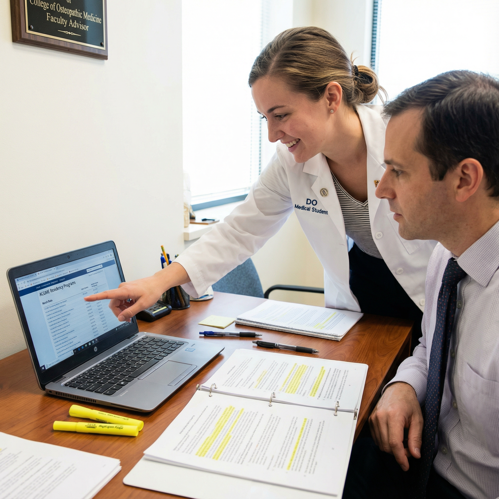 Osteopathic student meeting with advisor to plan ACGME residency strategy Osteopathic student meeting with advisor to plan ACGME residency strategy - ACGME Residency for Unlocking ACGME Residency: A