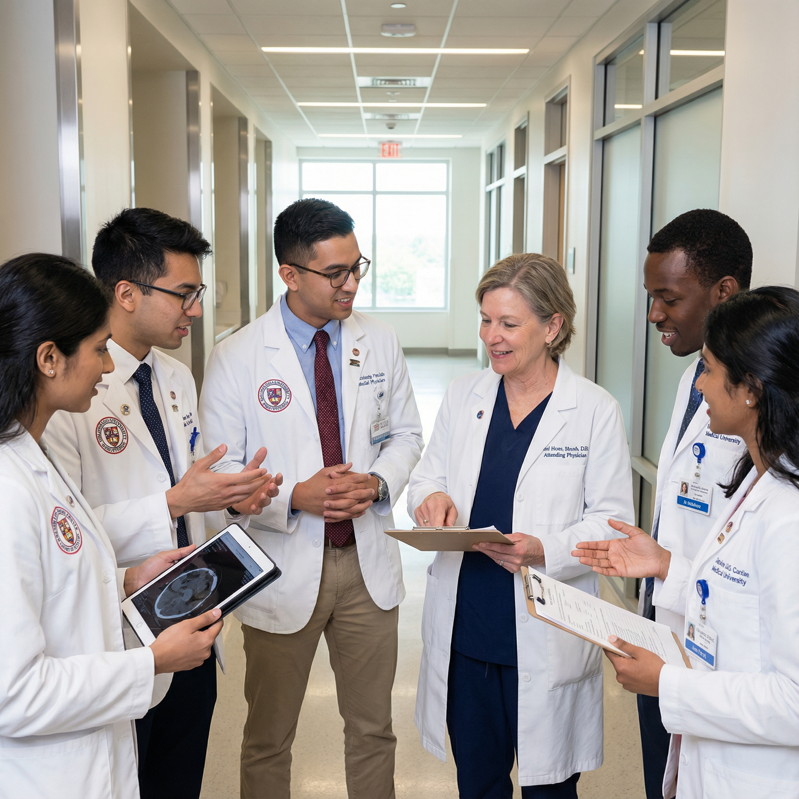 Medical students in clinical rotation discussing patient case Medical students in clinical rotation discussing patient case - Residency Applications for Essential Tips for DOs to Excel in