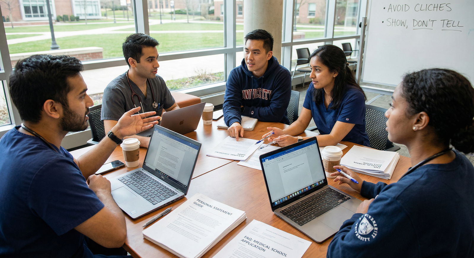 Medical students reviewing a personal statement guide and FAQs - Personal Statement for Mastering Your Personal Statement: Cr