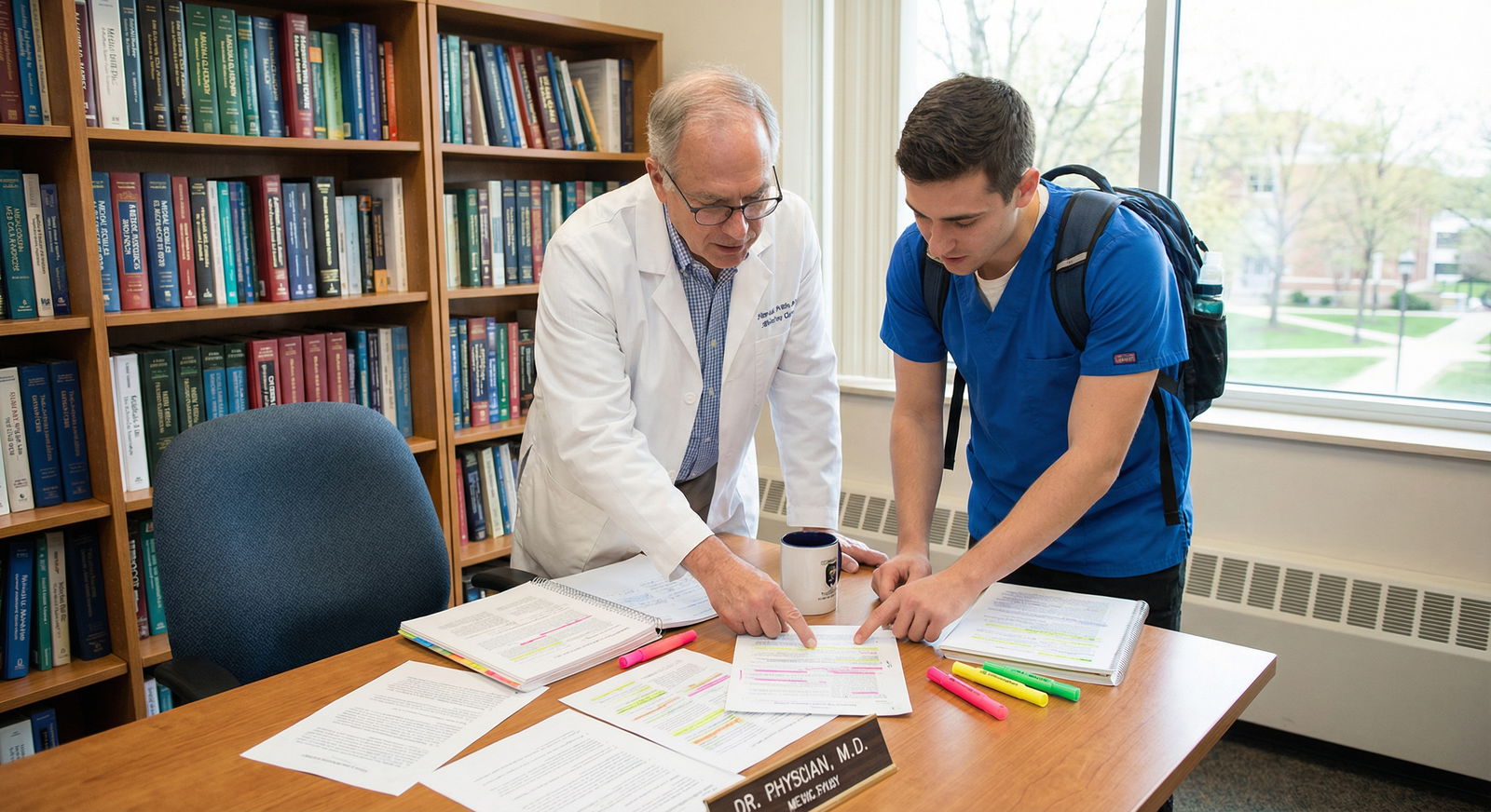 Resident reviewing personal statement drafts with mentor - Personal Statement for Crafting a Compelling Personal Statement fo