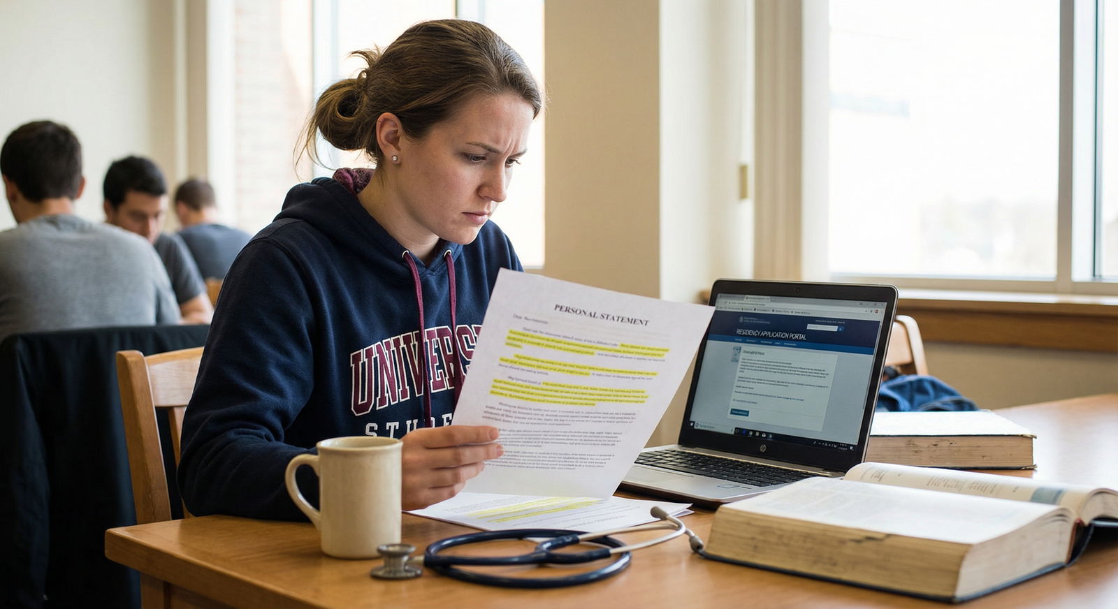 Medical student reviewing a polished personal statement before submission - personal statement for Avoid These Common Pitfall