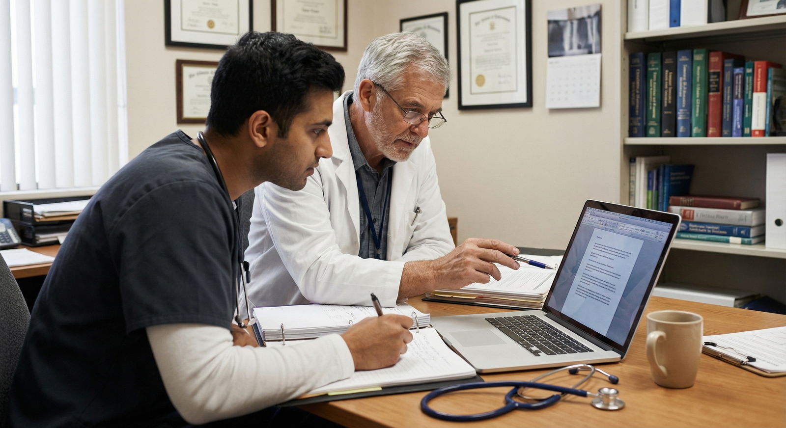 Resident and mentor reviewing residency application strategy Resident and mentor reviewing residency application strategy - Residency Match for Boost Your Residency Match Chances After U