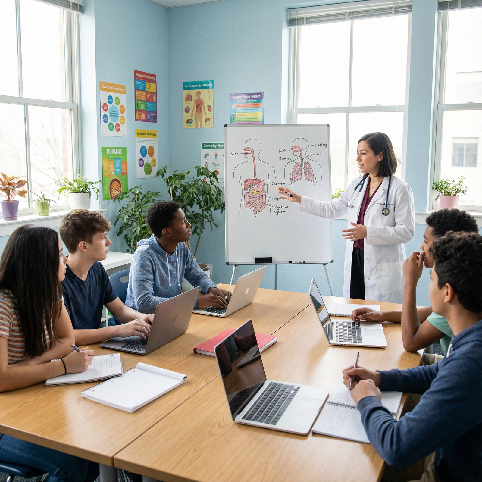 Medical resident mentoring students in a community health education program Medical resident mentoring students in a community health education program - Volunteer Work for Enhance Your Post-Match Prof