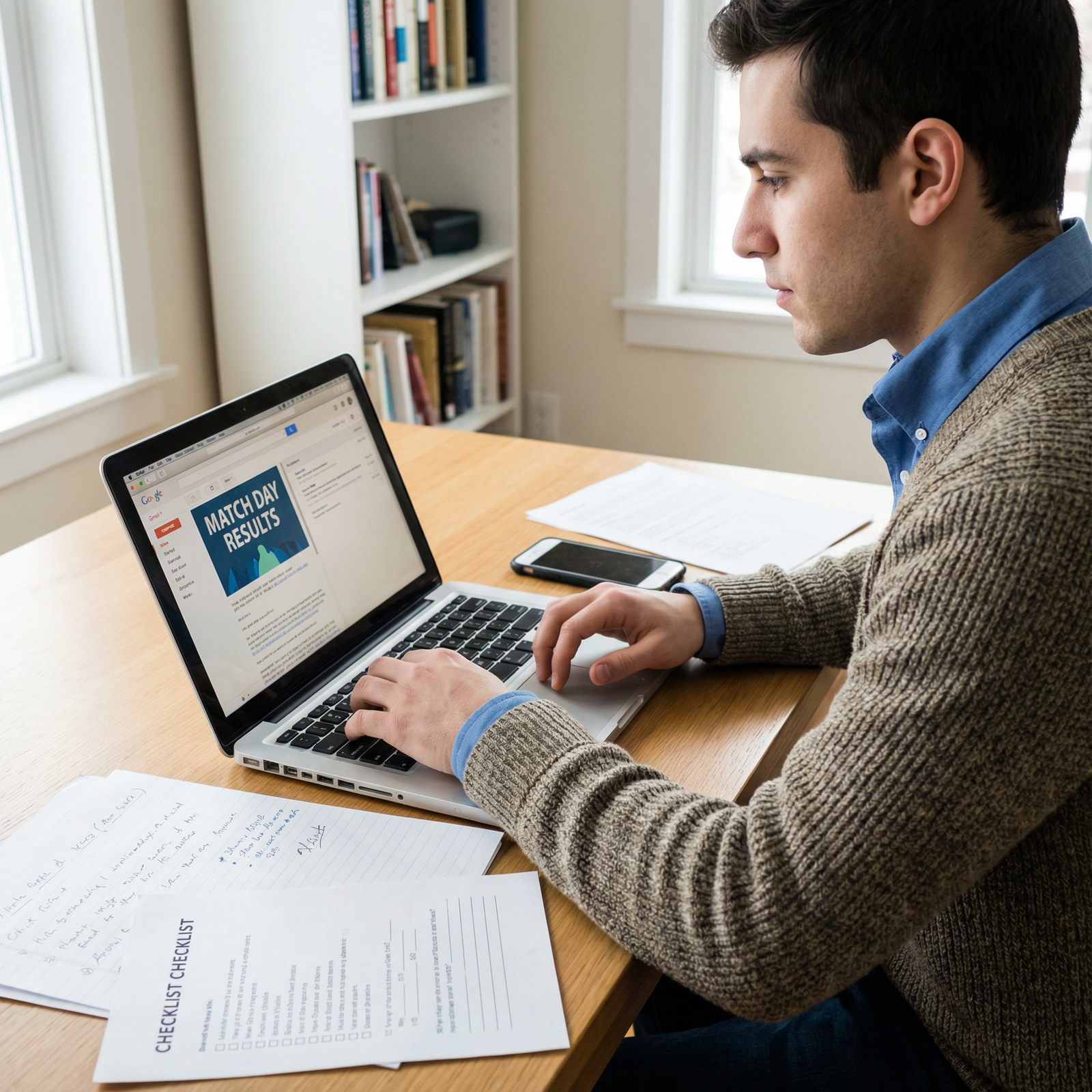 Medical graduate checking residency match details on laptop - Match Day for Navigating Match Day Surprises: Essential Tips fo