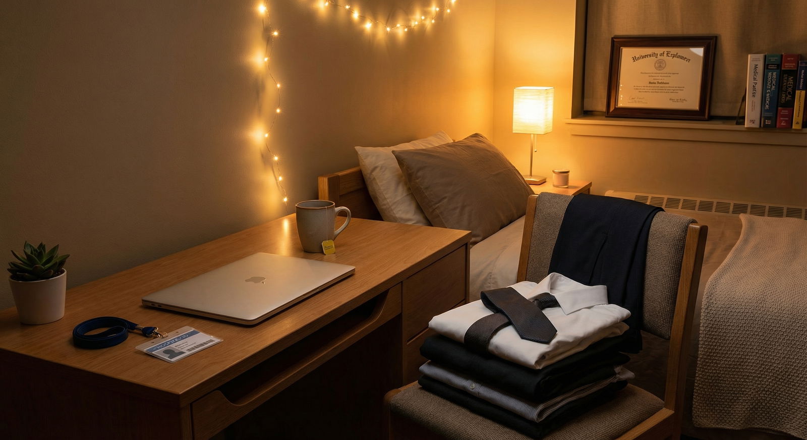 Organized and peaceful room set up before Match Day - Match Day for Essential Night Before Match Day Tips: Self-Care & Mental