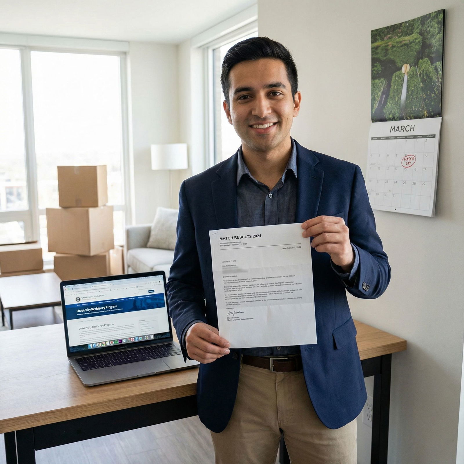 New resident celebrating Match Day and planning next steps - Match Day for Essential Strategies for Navigating Match Day: A M