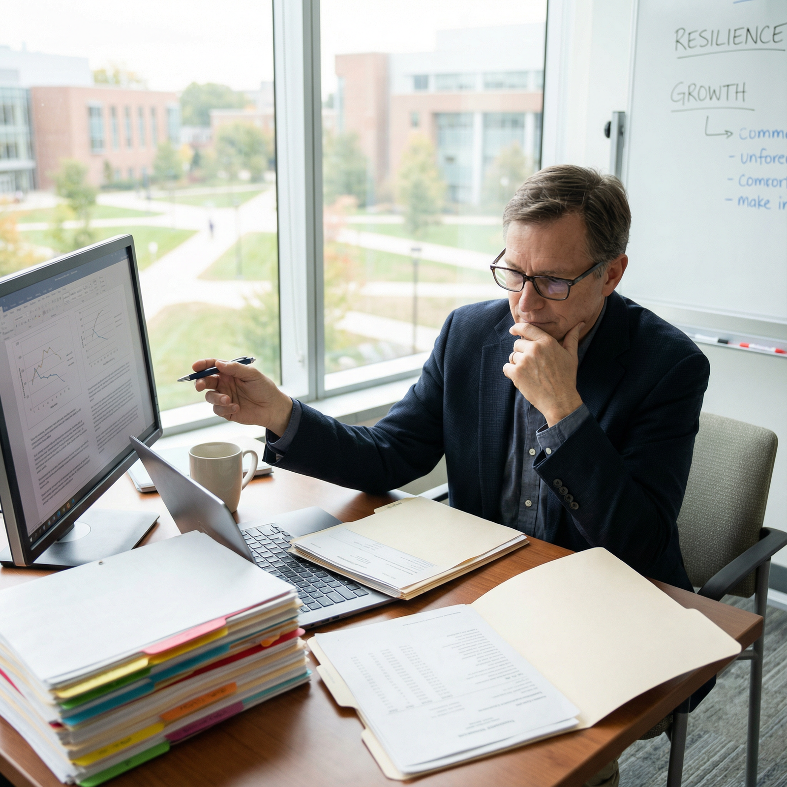 Program director reviewing a candidate’s academic file and personal statement - Residency Application for Transforming Academ