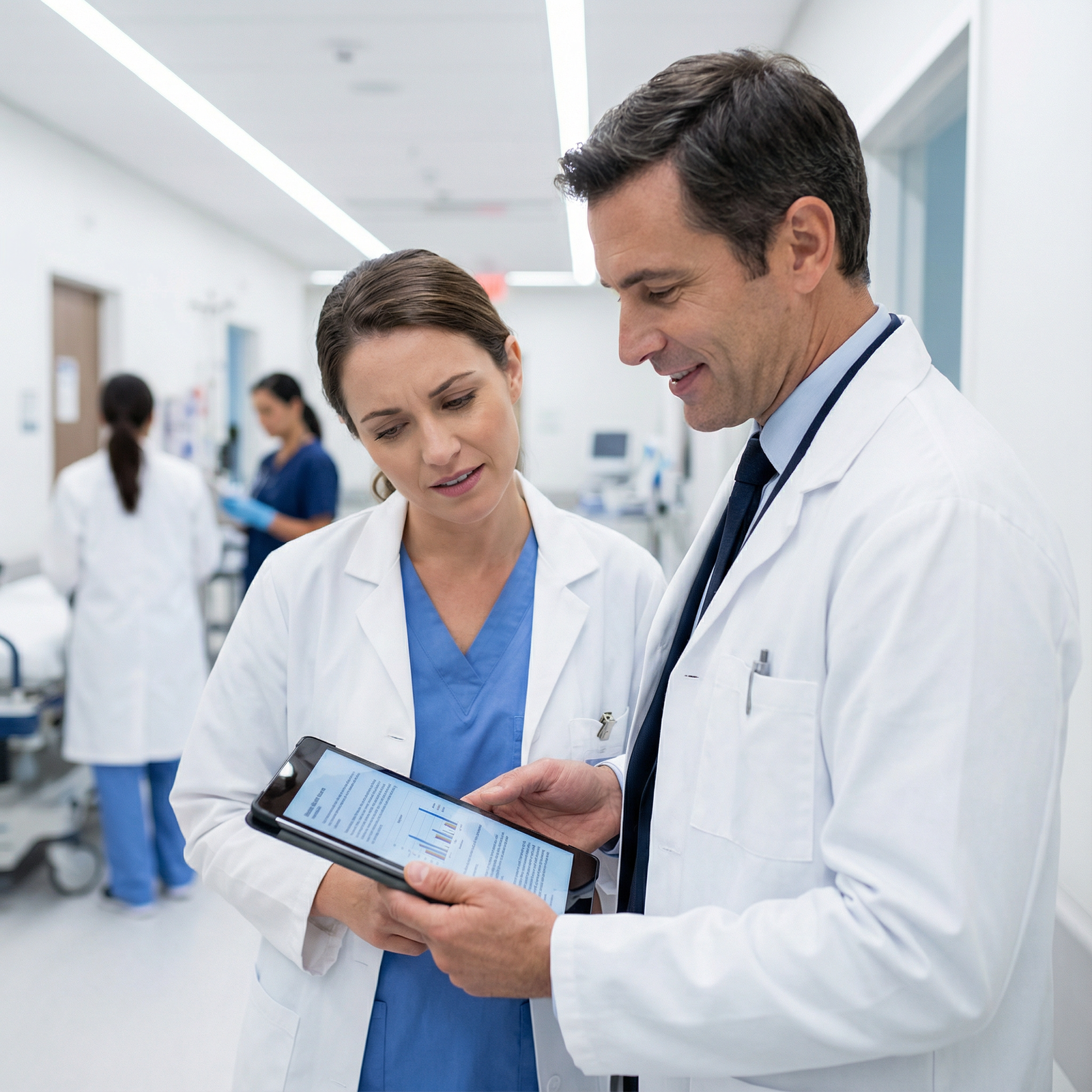 Resident discussing performance improvement with attending physician Resident discussing performance improvement with attending physician - Residency Application for Transforming Residency Appli