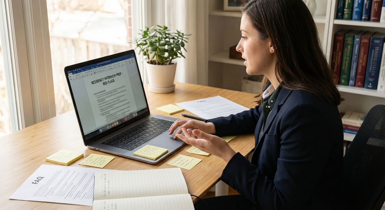 Medical student preparing for residency interview and FAQ review - Residency Applications for Mastering Residency Application