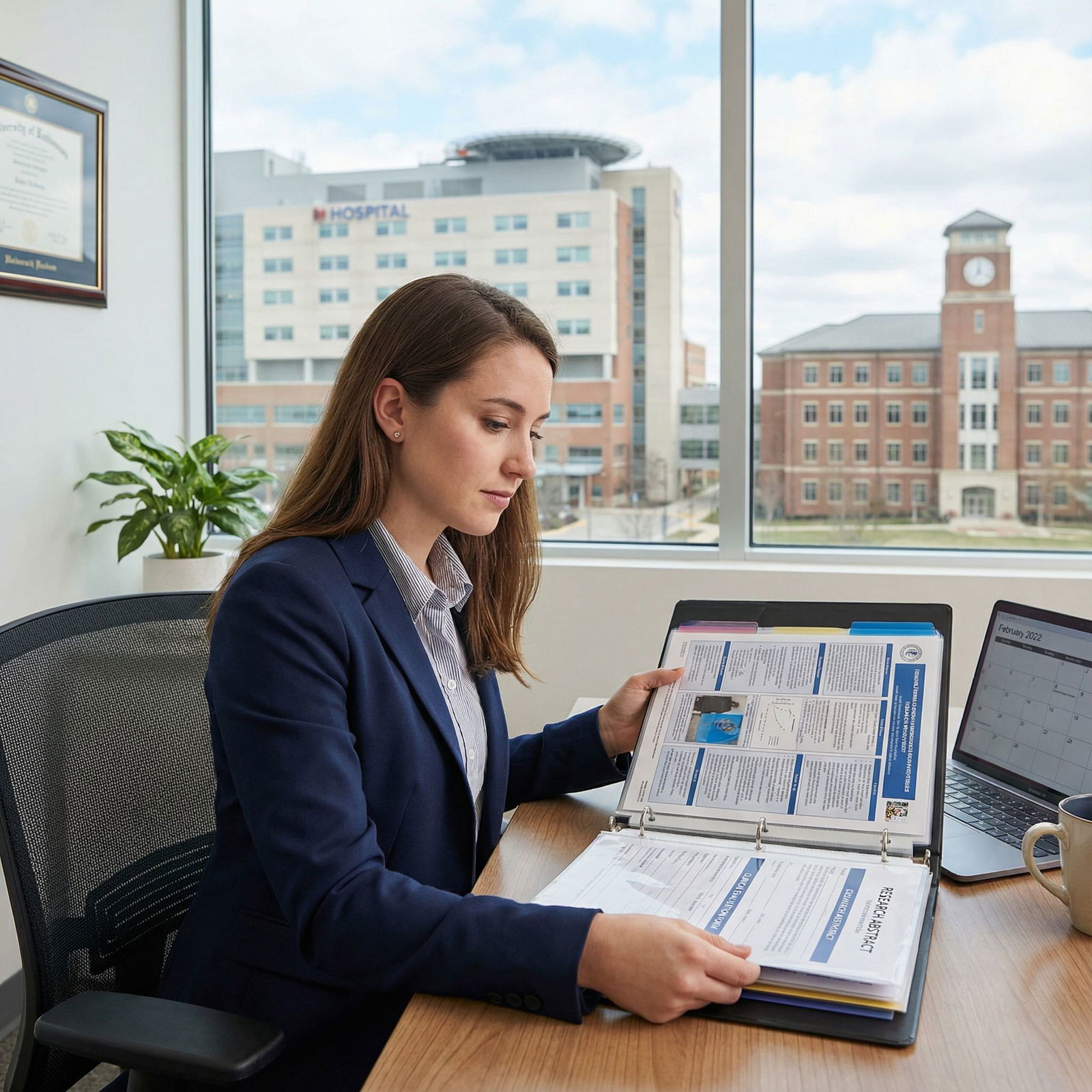 Residency applicant reviewing research and clinical experiences before interview Residency applicant reviewing research and clinical experiences before interview - Residency Application for Balancing Resear