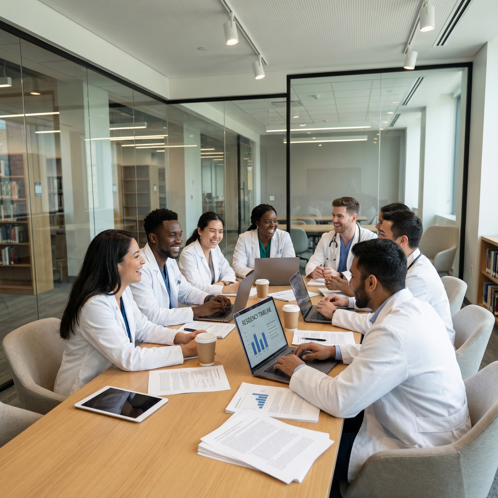 Medical students discussing research and residency match strategy - Medical Residency for Navigating the Research Divide: Max