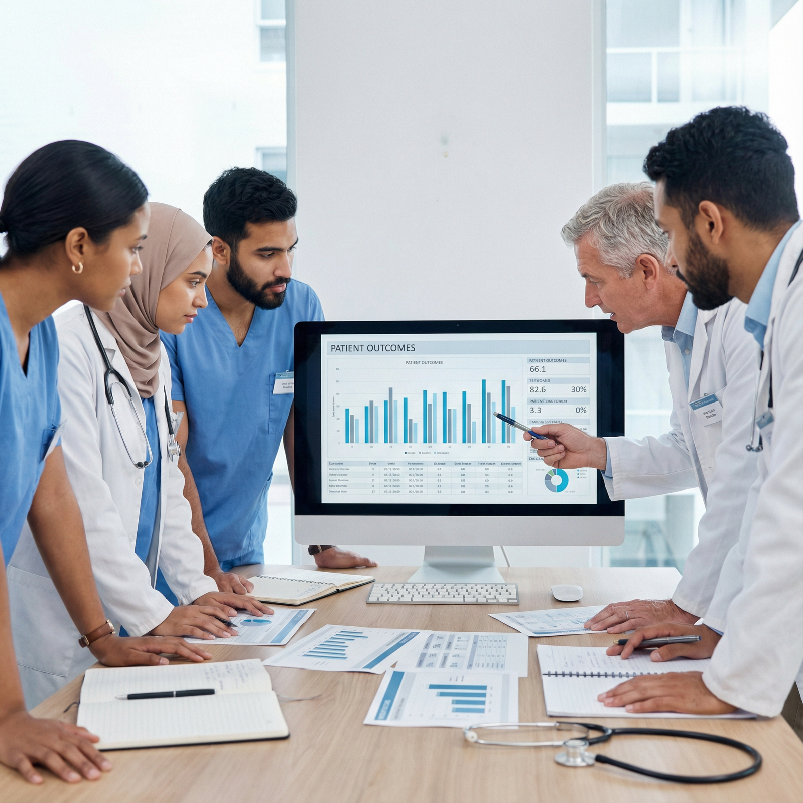 Medical students collaborating on a clinical research project Medical students collaborating on a clinical research project - Residency Applications for Unlocking Residency Success: The C