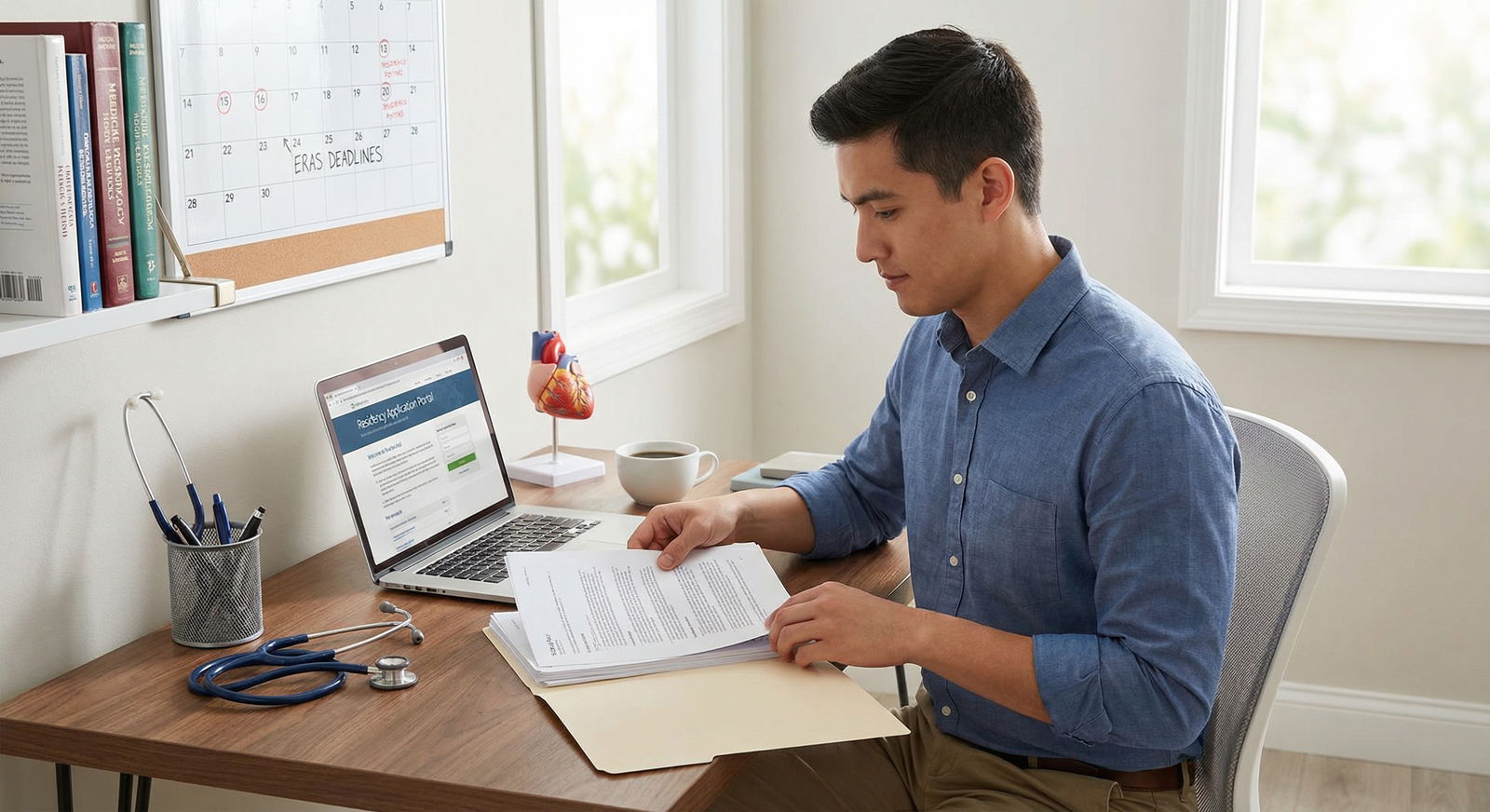 Medical residency applicant organizing ERAS documents - Medical Residency for Essential ERAS Application Tips for Medical Res