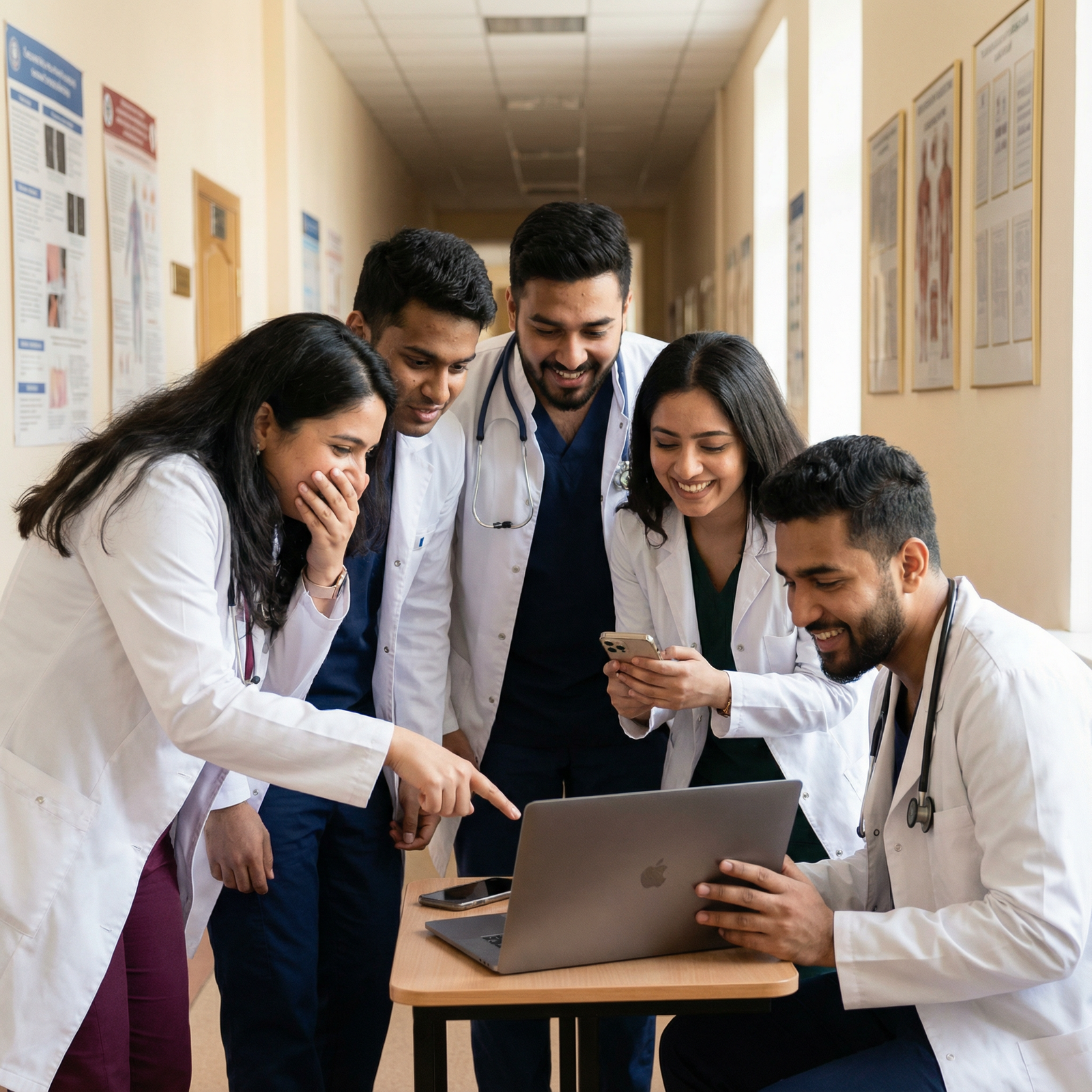 Medical students checking Match Day results together - Residency Application for Mastering the Residency Application: A Strat