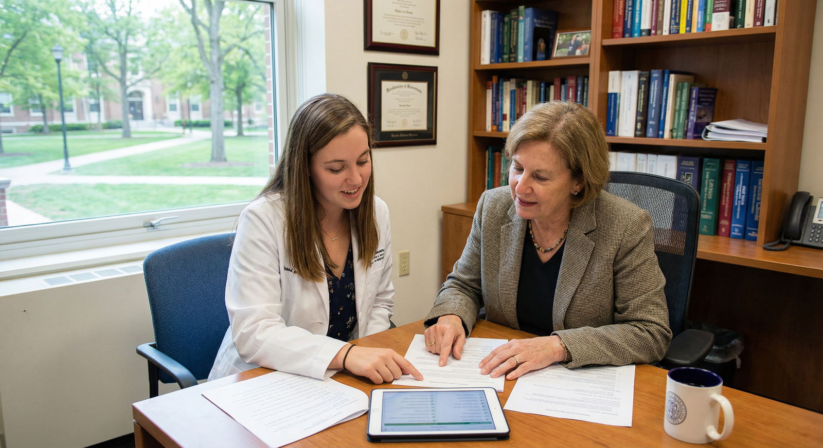 Medical student reflecting on residency Match plan with mentor - Residency Match for Mastering Contingency Plans for a Succes