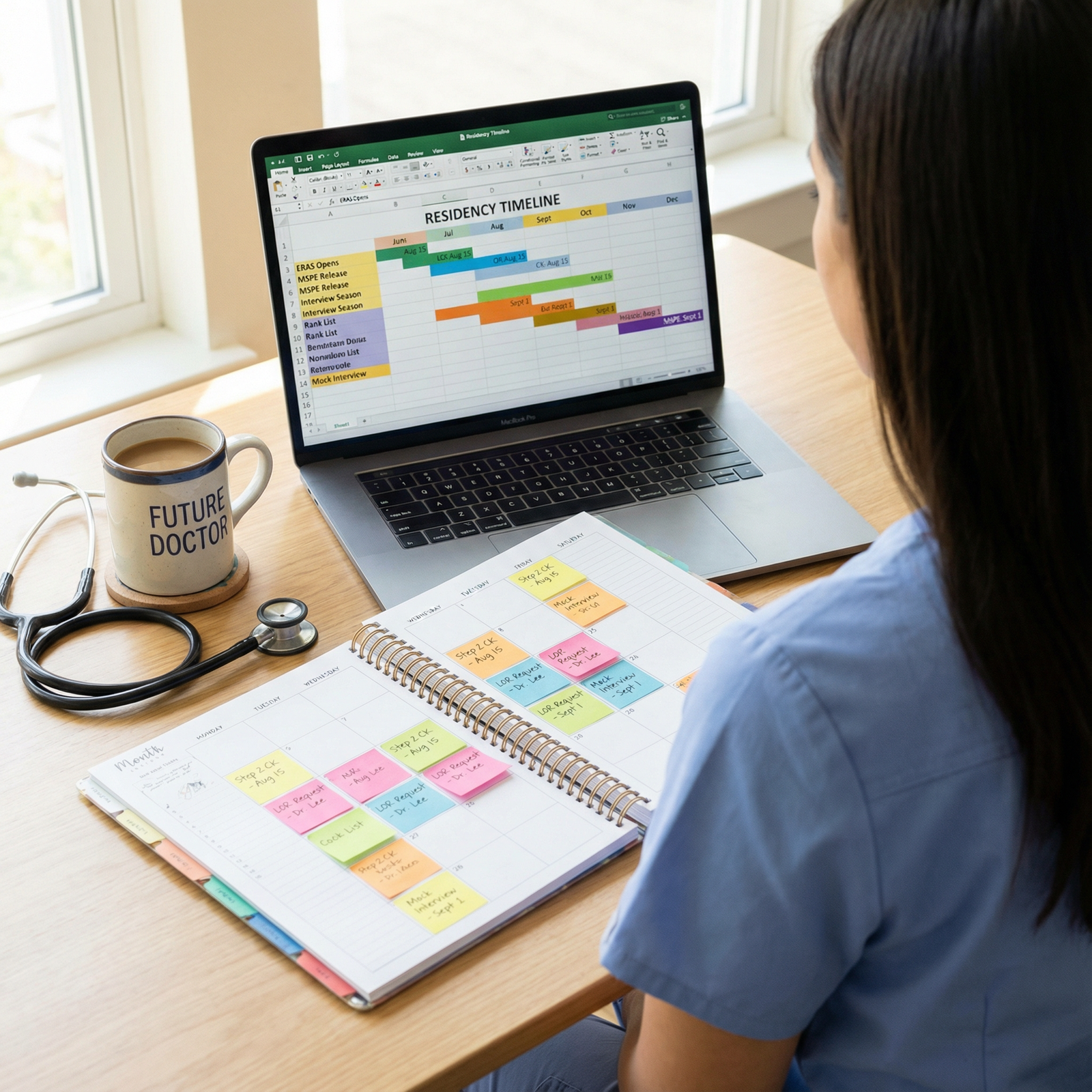 Medical student organizing a residency application timeline - Residency Application for Mastering Your Residency Application: