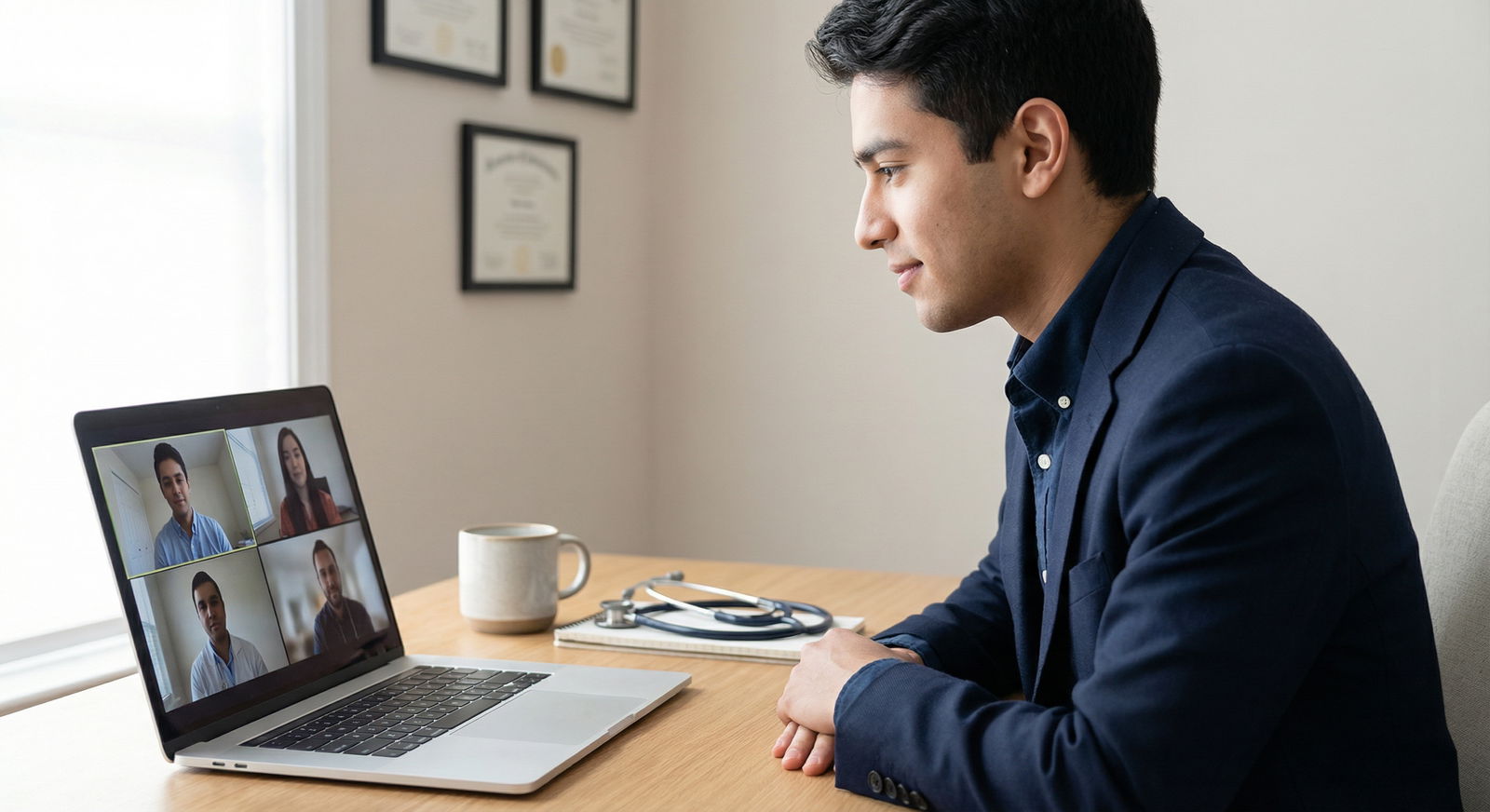 Medical student practicing virtual interview for residency - Residency Applications for Mastering Residency Applications: Ess