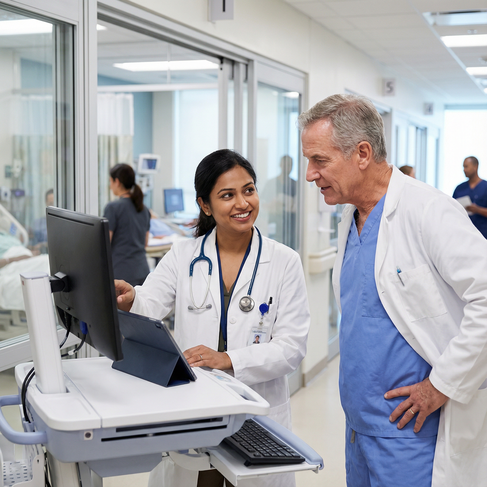 International medical graduate resident discussing patient care with mentor - IMG-friendly residency for Unlocking IMG-Friend