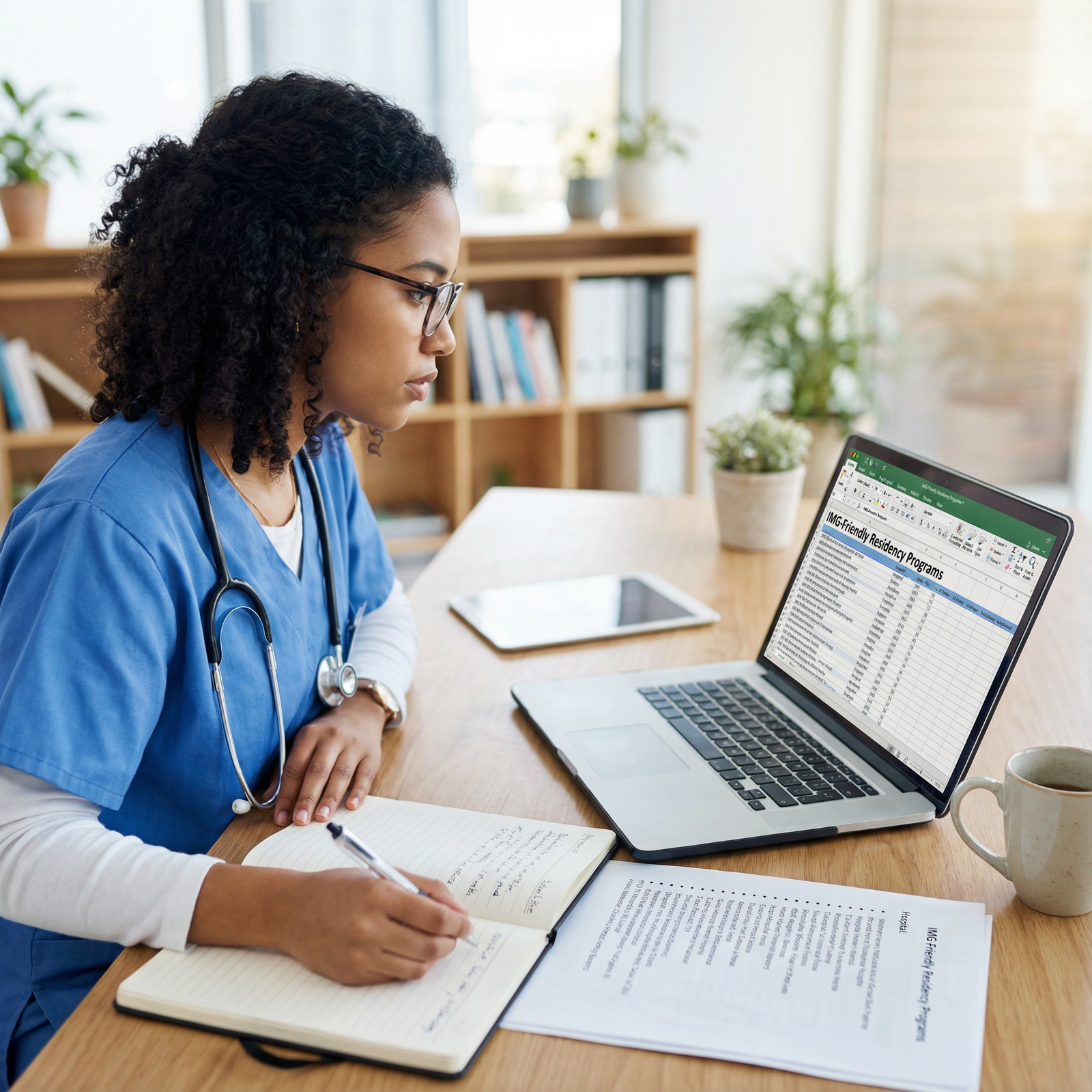 Residency applicant researching IMG-friendly residency programs online - IMG Residency for Unlocking IMG-Friendly Residency P