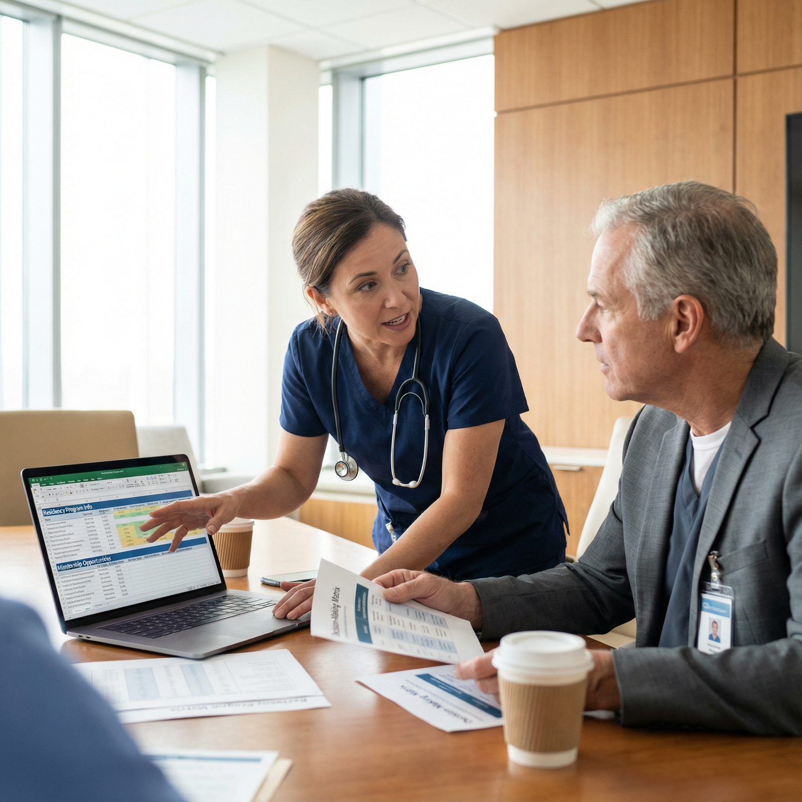 Resident discussing program choices with mentor - Residency Matching for Mastering Residency Rankings: Balancing Preferences