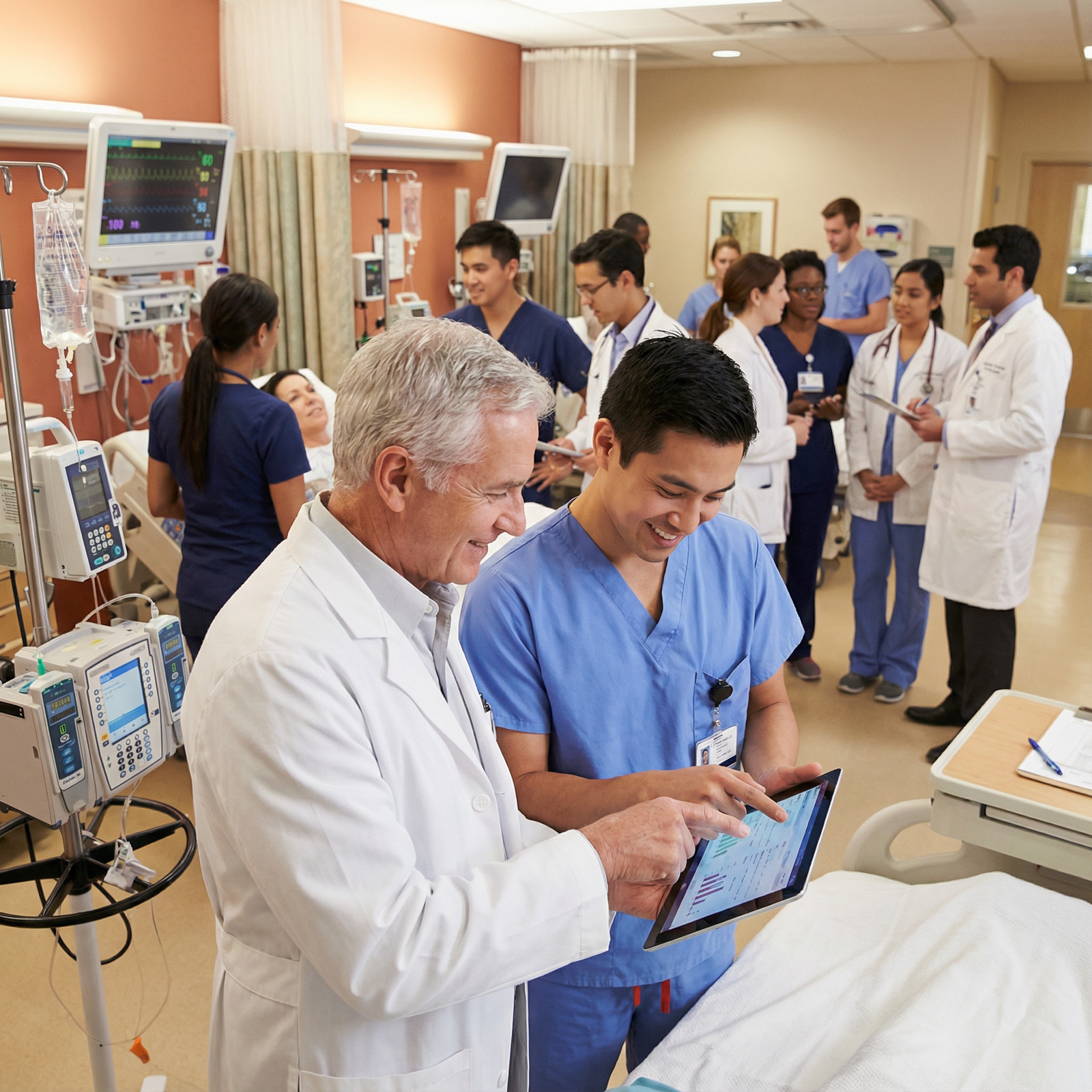 Resident physician working with faculty mentor during teaching rounds - Residency Programs for Mastering Your Residency Rank: