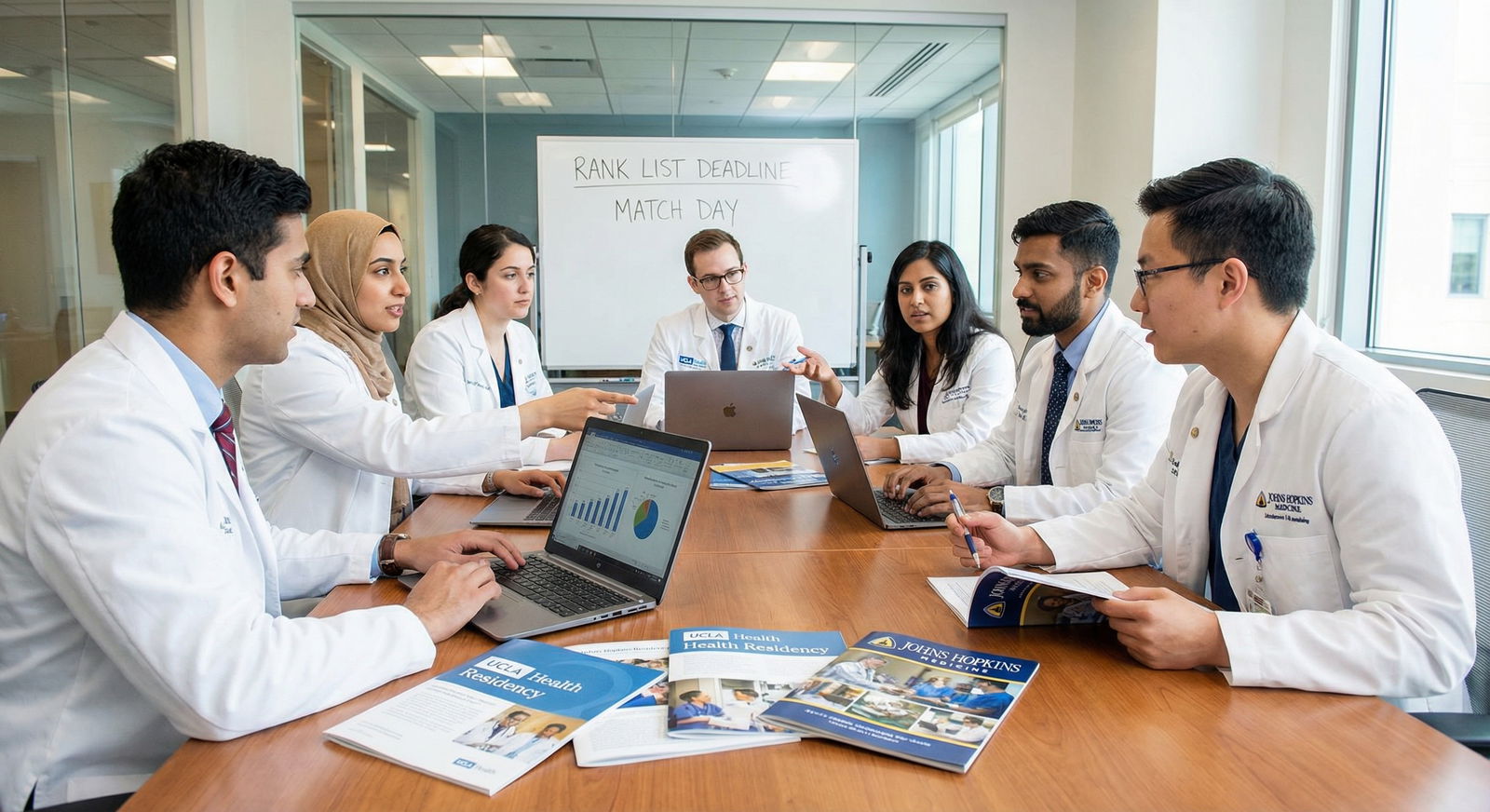 Medical students discussing residency program options during application season Medical students discussing residency program options during application season - Residency Rankings for Mastering Residency