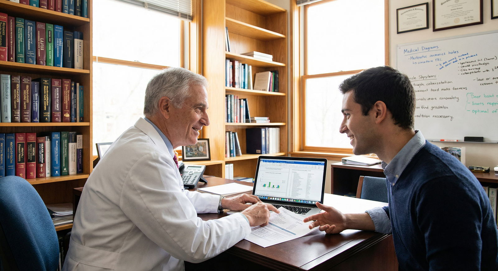 Residency applicant discussing career plans with mentor Residency applicant discussing career plans with mentor - Residency Match for Mastering the Residency Match: Strategies for L