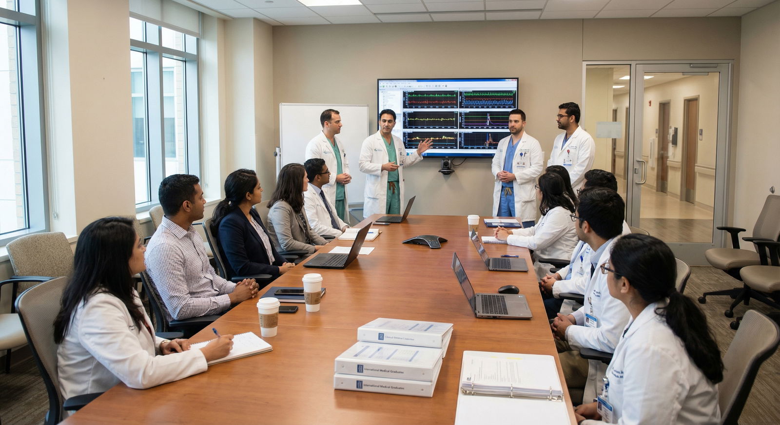 International medical graduates observing a multidisciplinary team meeting - International Medical Graduates for Excel as an