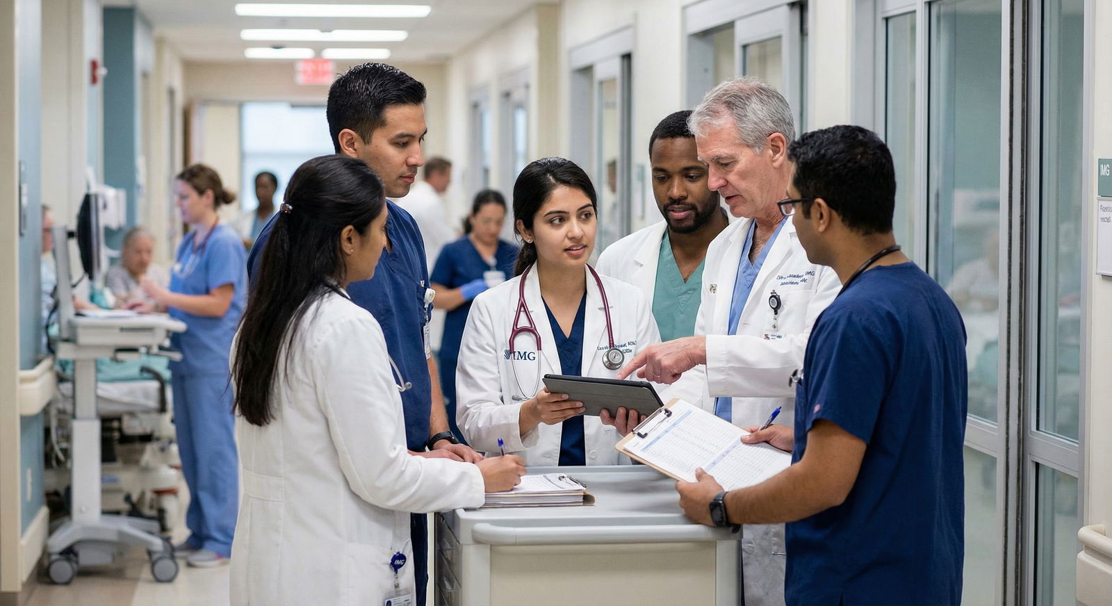 IMG extern participating in clinical rounds IMG extern participating in clinical rounds - IMGs for Unlocking Opportunities: Top Externship Programs for IMGs in U.S. Heal