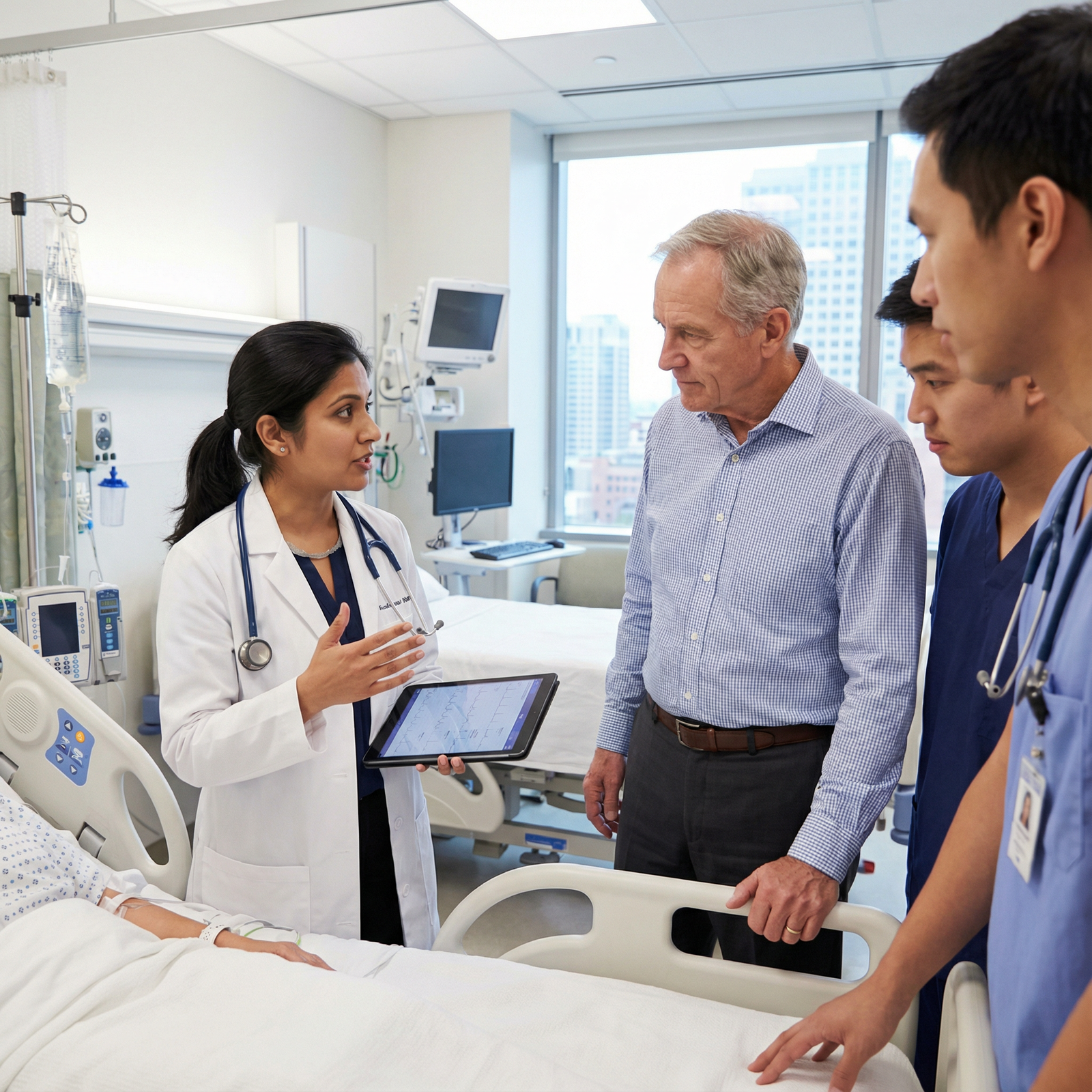 IMG medical student presenting a patient case to attending physician - International Medical Graduate for Essential Checklist