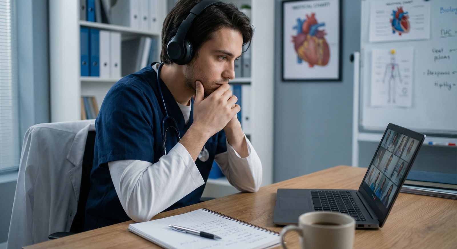 Resident discussing program fit during a virtual interview - Video Interviews for Top 5 Mistakes to Avoid in Your Video Resid