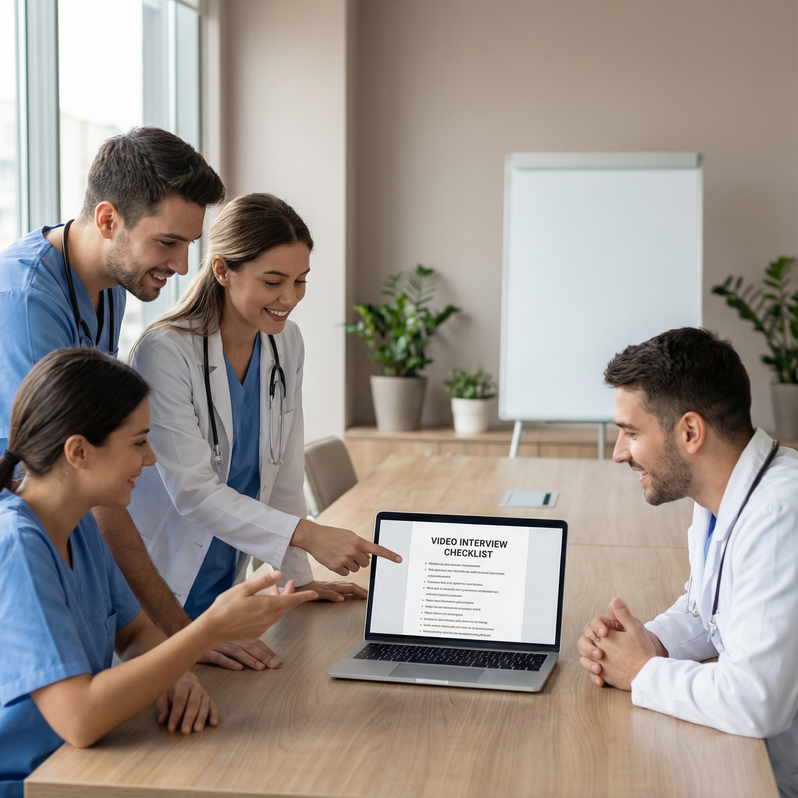 Residency applicants reviewing video interview background checklist Residency applicants reviewing video interview background checklist - Video Interview for Mastering Your Video Interview Back