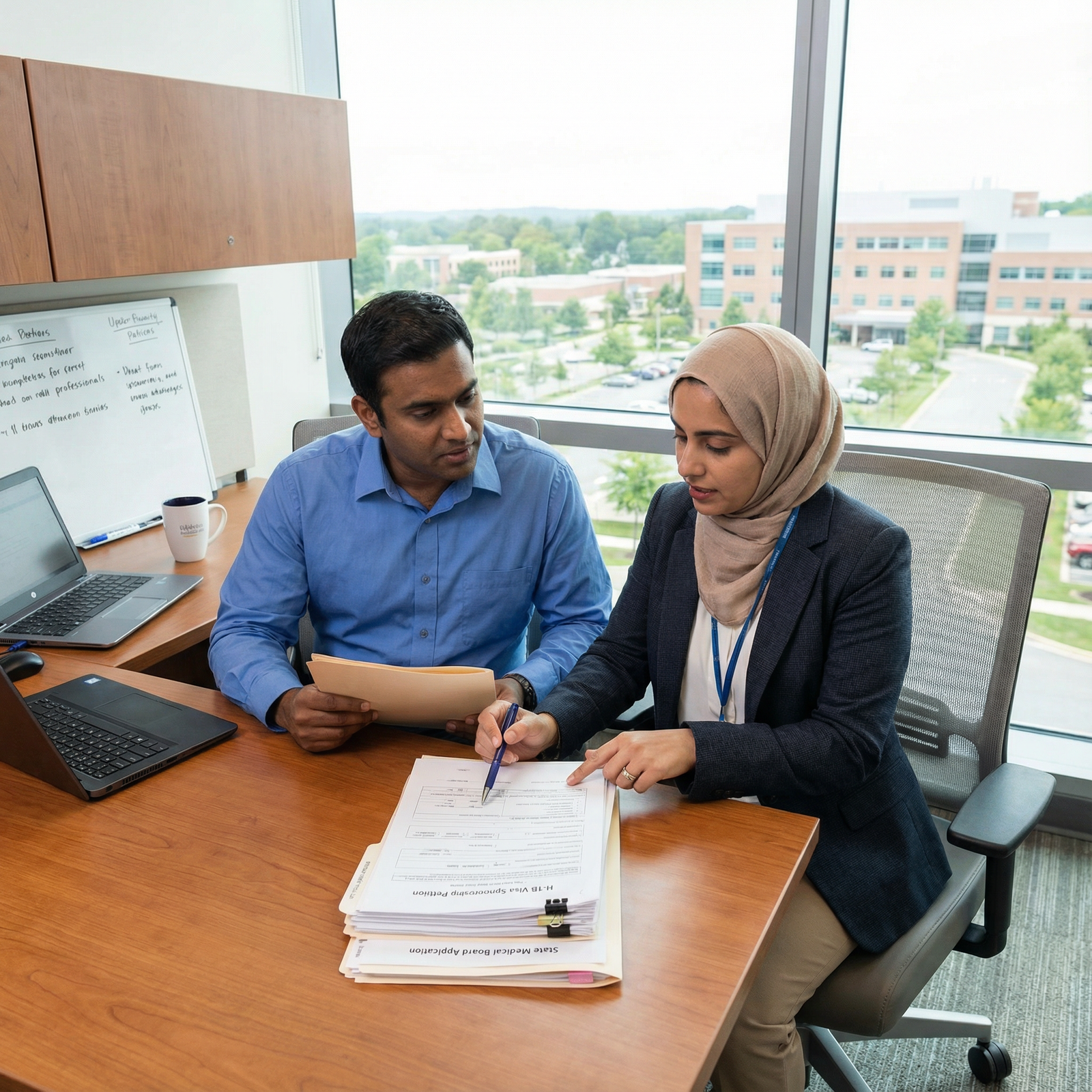 IMG discussing H-1B sponsorship with residency program leadership - H-1B Visa for Essential Guide to H-1B Visa for Internatio