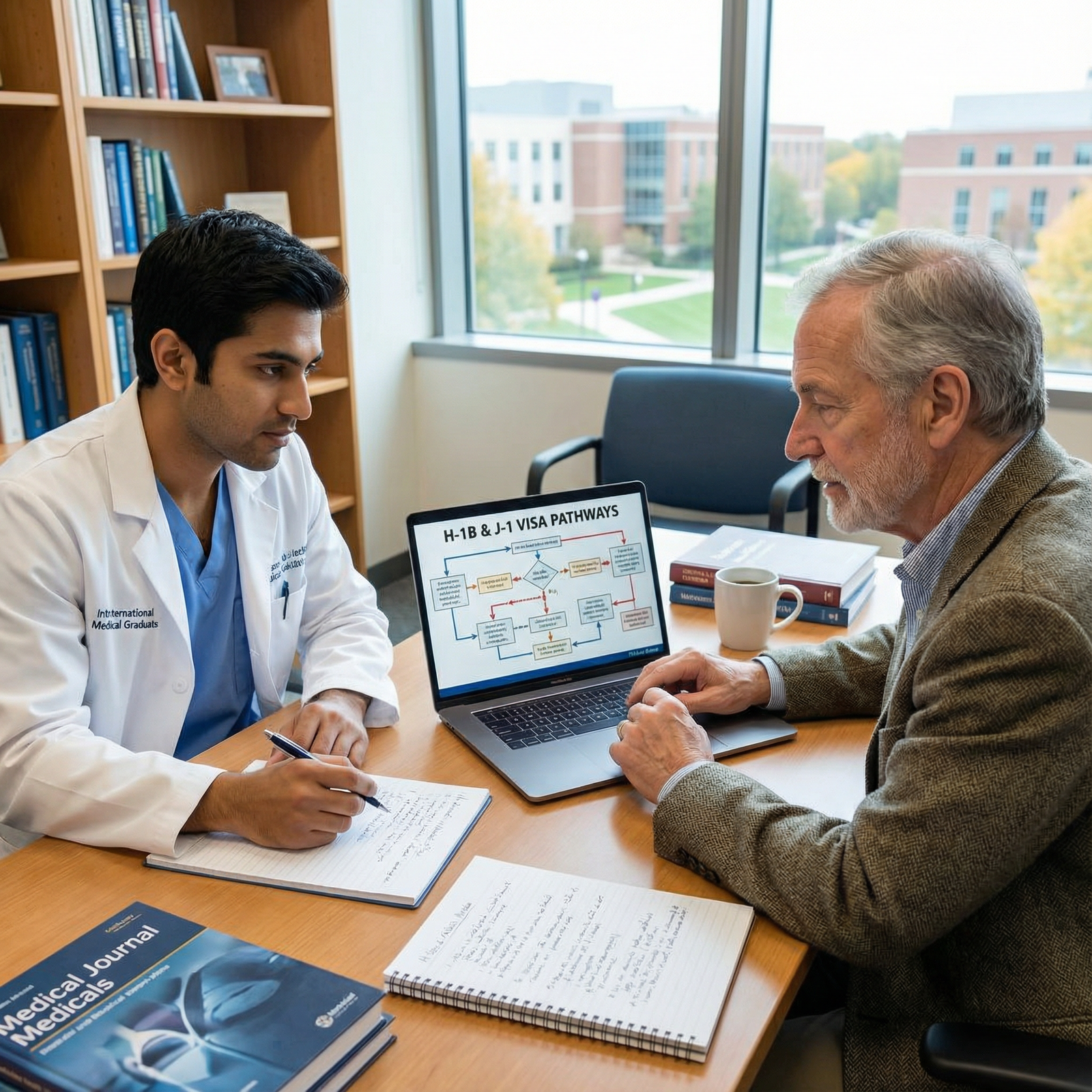 International medical graduate planning residency visa options with mentor - H-1B Visa for Essential Guide to H-1B & J-1 Visa