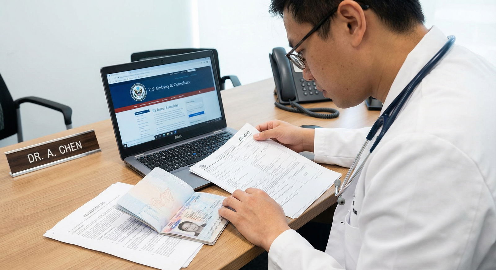 IMG reviewing J-1 visa documents and DS-2019 form IMG reviewing J-1 visa documents and DS-2019 form - J-1 Visa for Navigating J-1 Visa Options: A Key Guide for International M