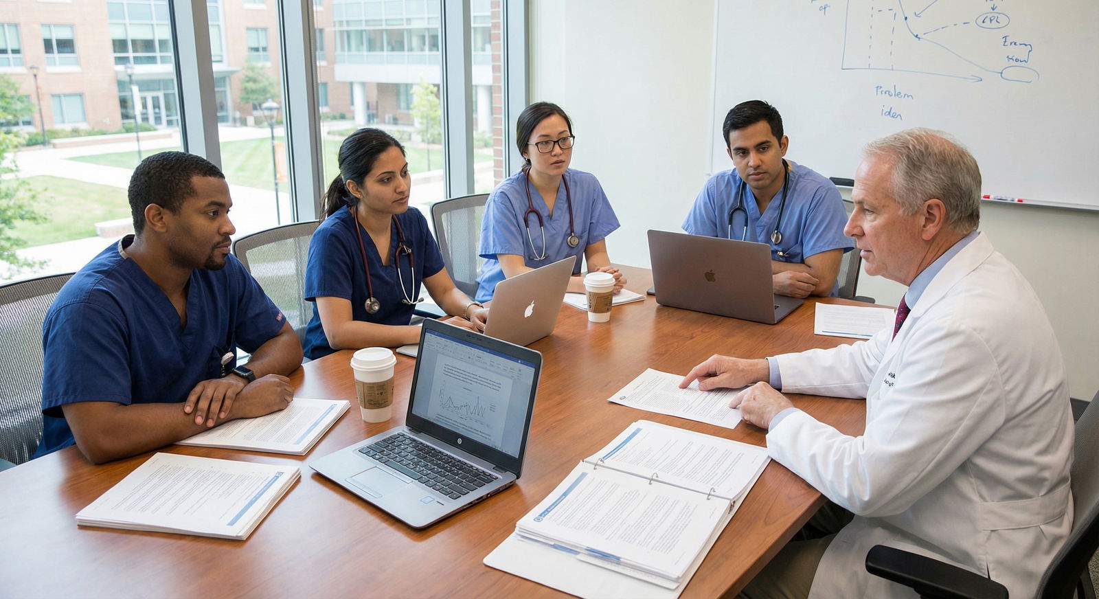 Medical residents and attending physician discussing residency planning - Medical Training for Unlocking Success: The Impact